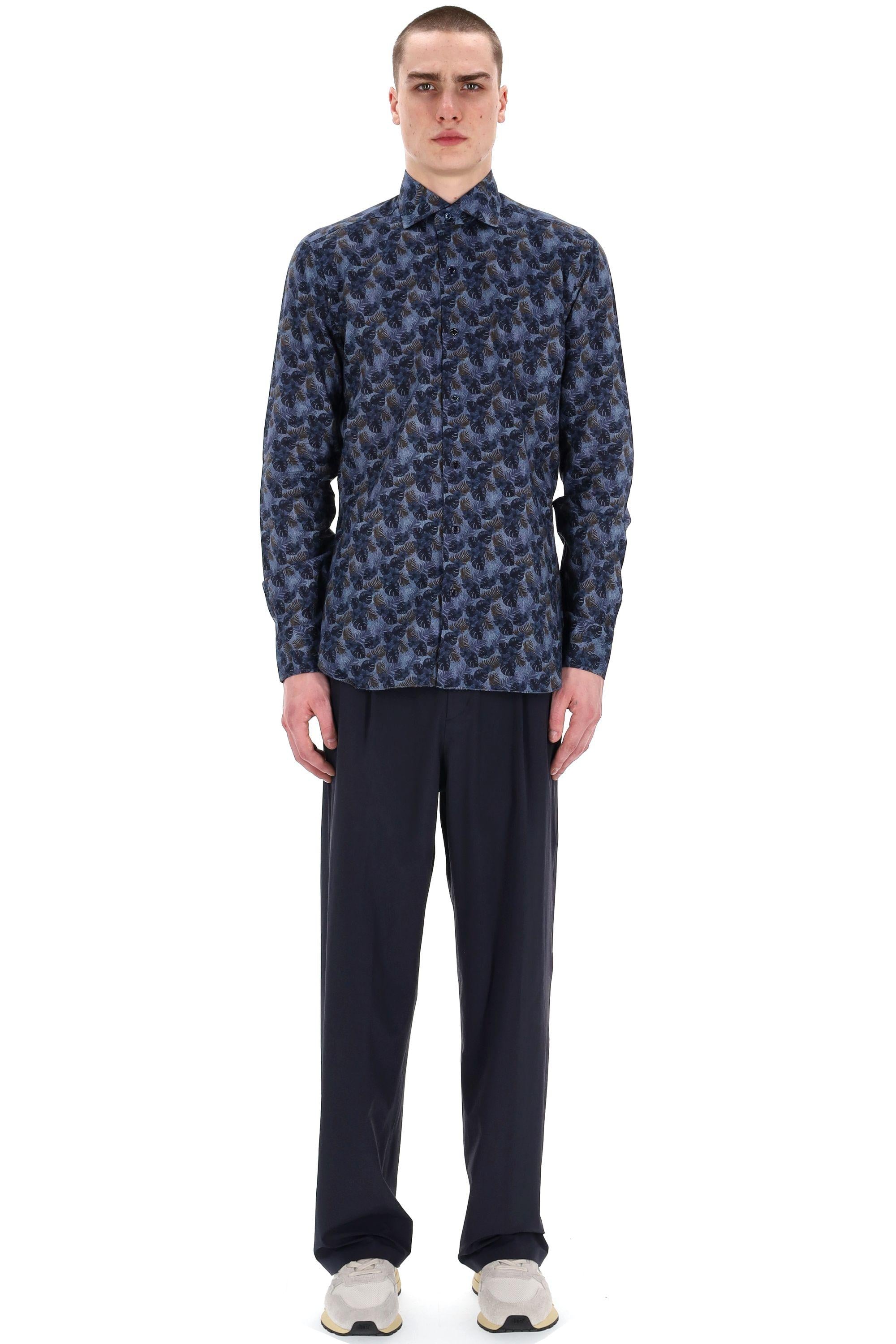 Barba Camicia sartoriale in lino fantasia floreale linea Dandylife LIU13P0147117.U 0001