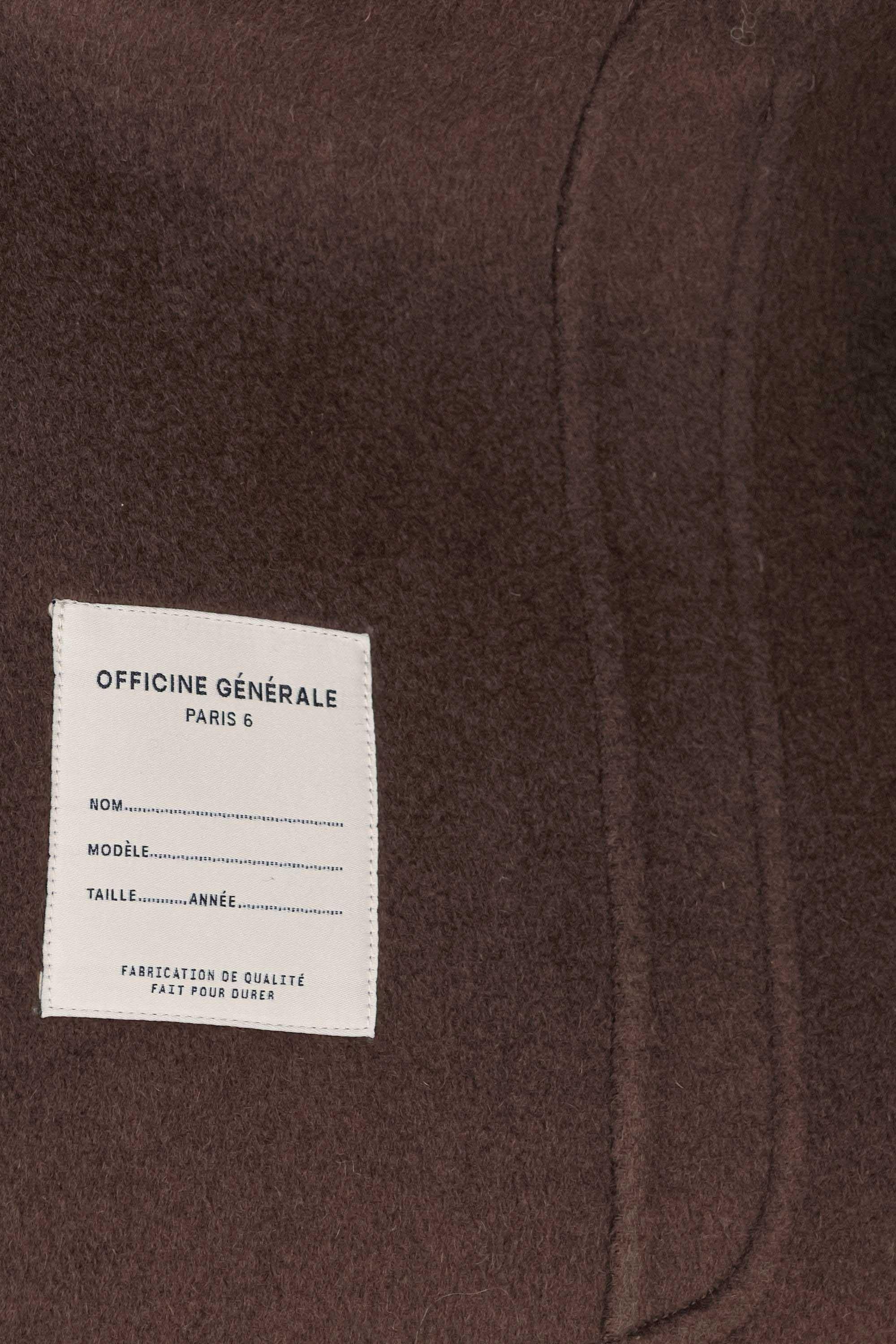 Officine Générale Cappotto sfoderato in double di lana mod. Bryce MCTS657 ICED COFFEE