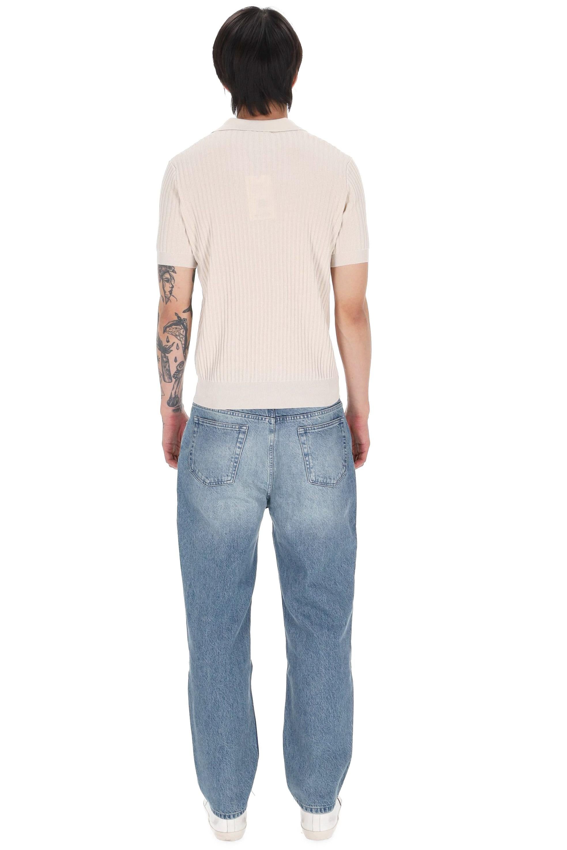 Roberto Collina Polo a costine in cotone open collar con taschino MYA13124 03