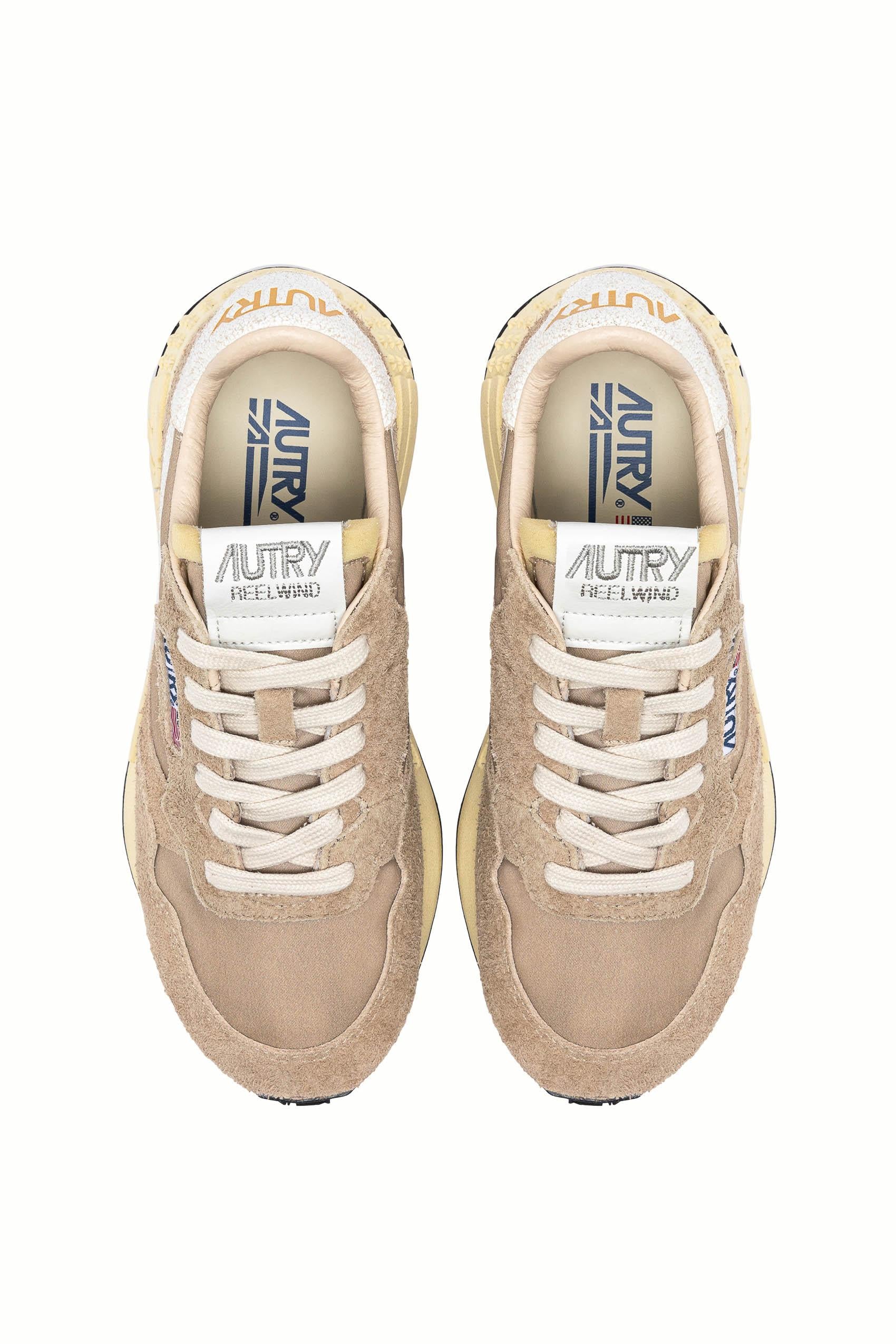 Autry Running Reelwind nocciola in nylon e camoscio WWLM-NC08 WH/WHT PEP