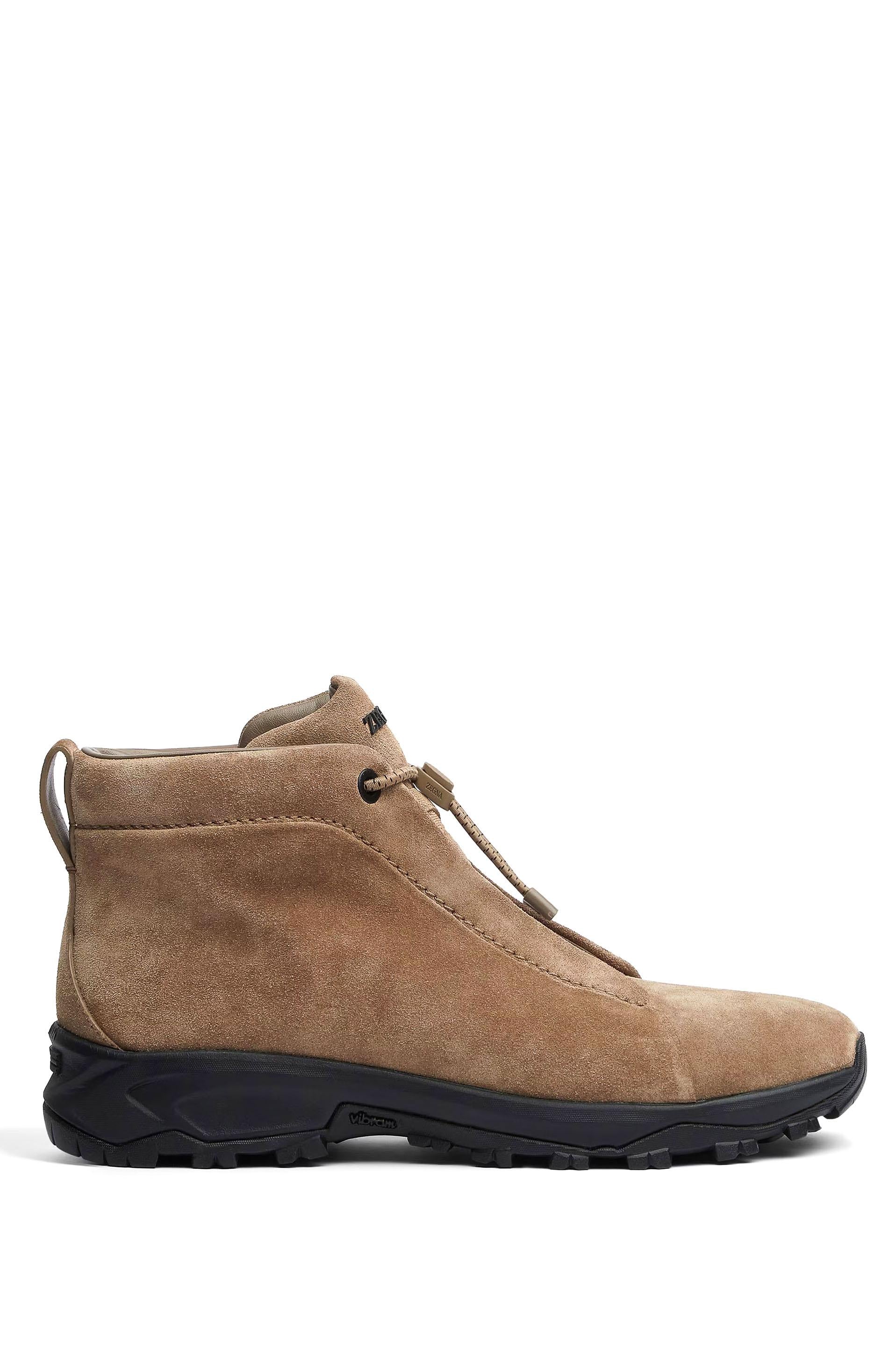 Zegna Sneakers high-top Vetta Triple Stitch in camoscio LHNVB-S5809Z DKB