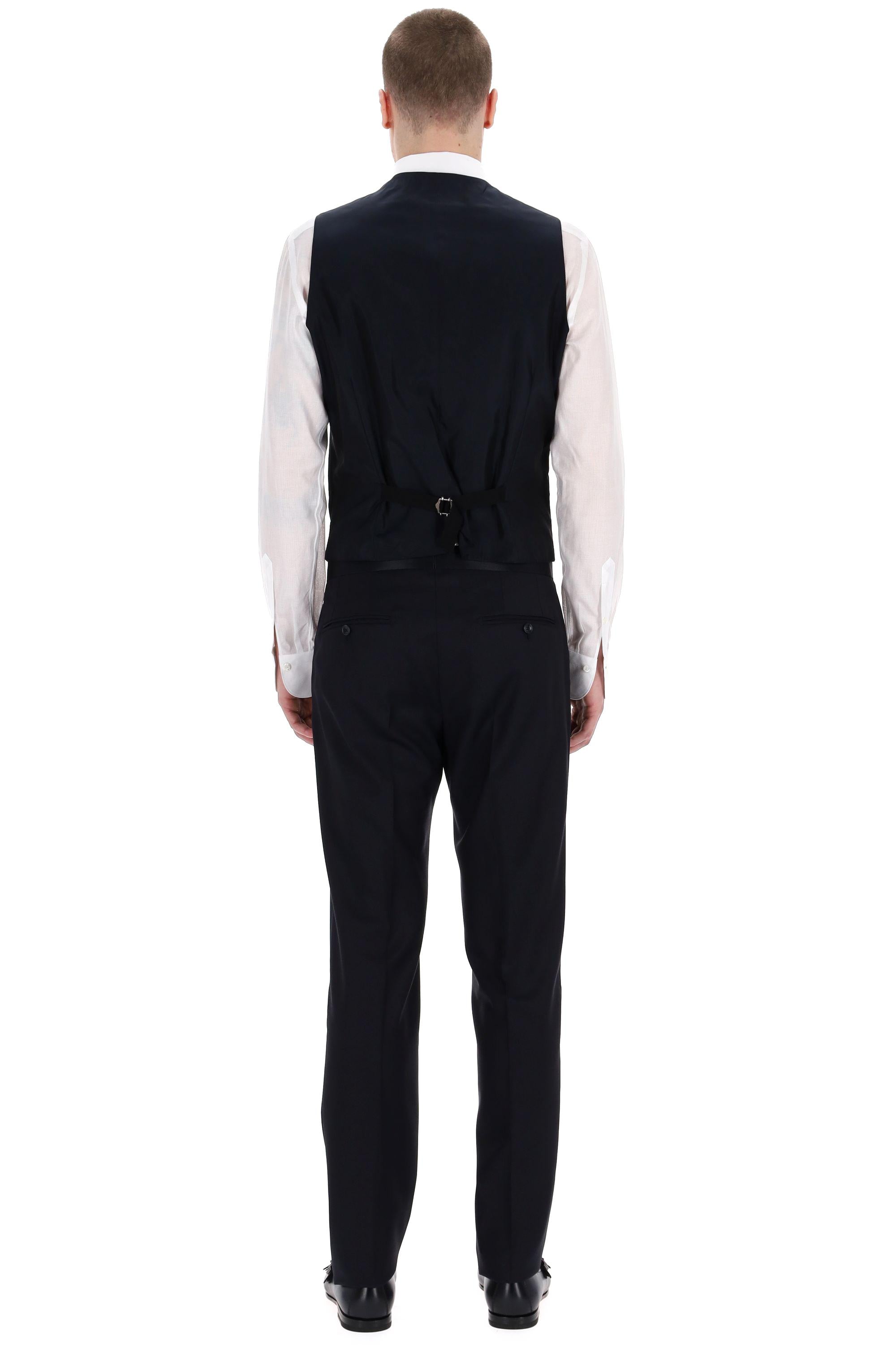 Abito smoking con gilet in lana-seta linea Bruce EFBR15A01-550017 B5080 Tagliatore