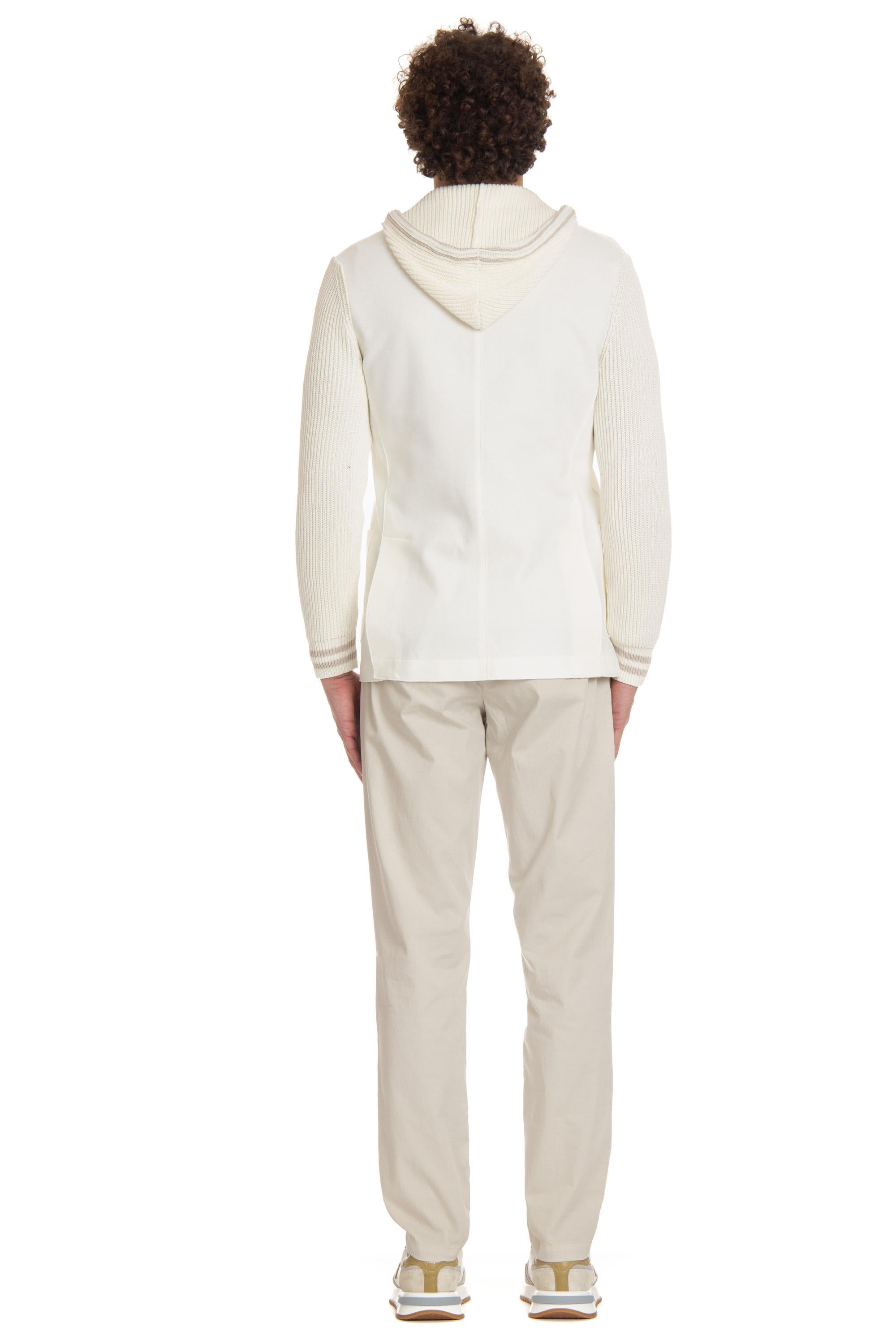 Giacca con maniche costa inglese con pettorina staccabile I75GIAI13BTCRNTES0I302 001-02 Eleventy