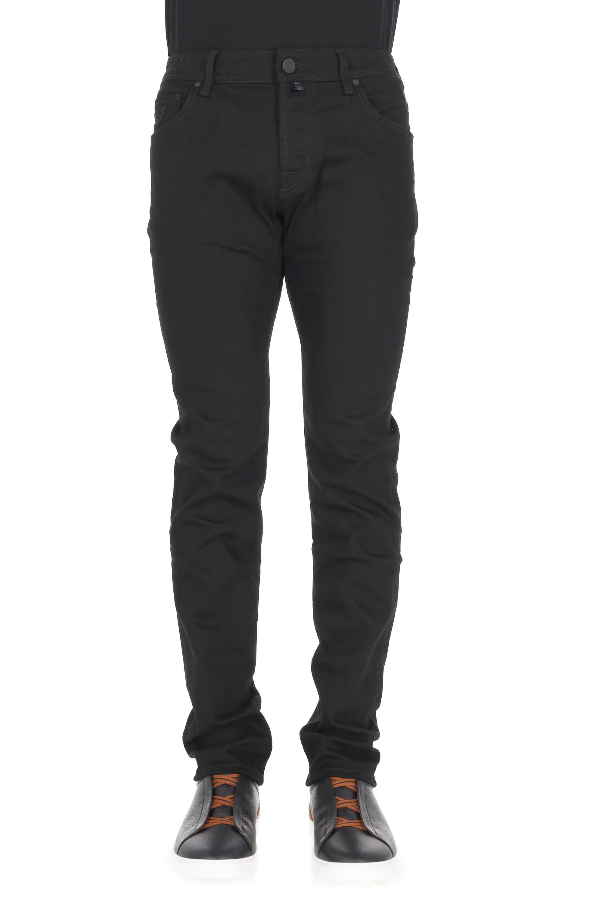 Jacob Cohen Jeans nero in cotone comfort etichetta cavallino Bard fit JUX_QX006 N30 S3598 NICK 500D