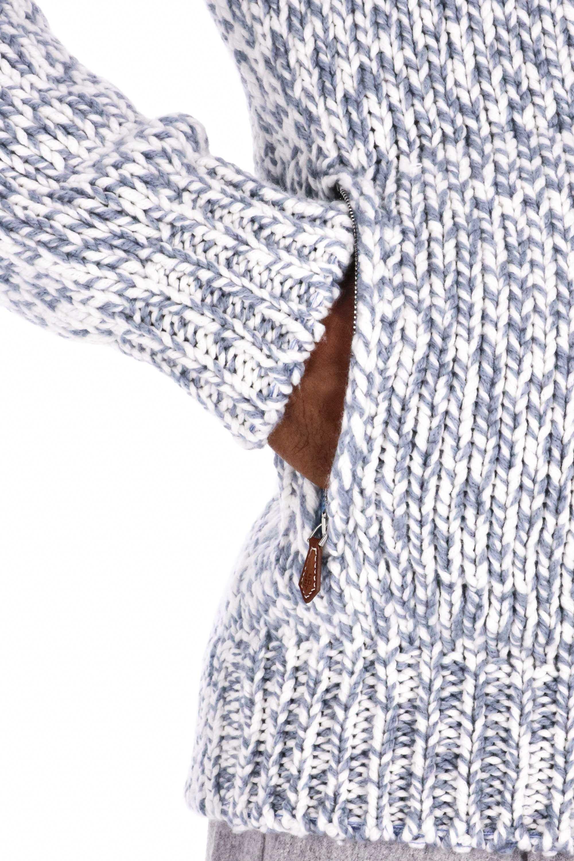 Eleventy Maglia full zip moulinè in cashmere con cappuccio L76MAGL43 MAG0J010 08