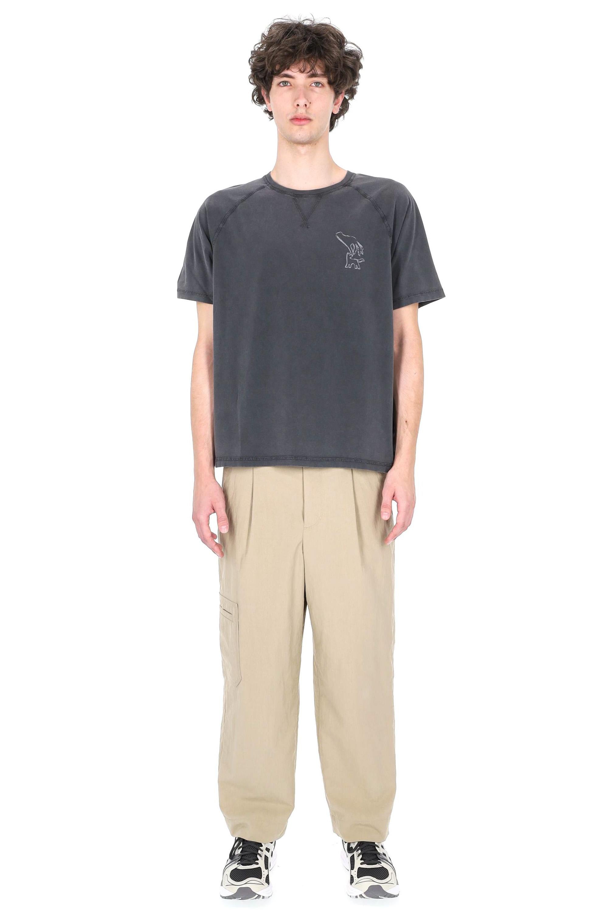 Maison Kitsuné T-shirt in cotone faded QM00103KJ7036 BLACK FADED