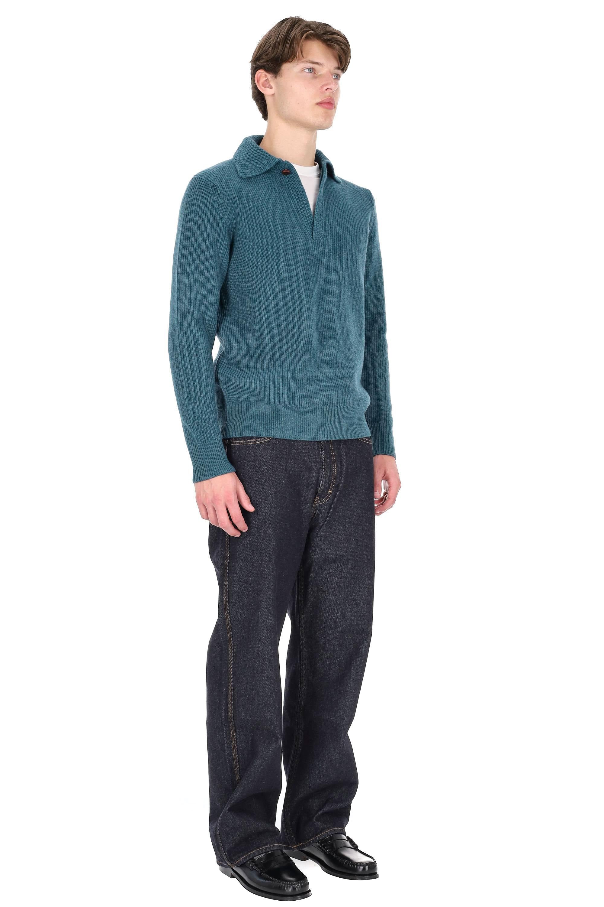 Ballantyne Polo-maglieria in lana scollo V con bottone singolo B2W201 7W067 12727