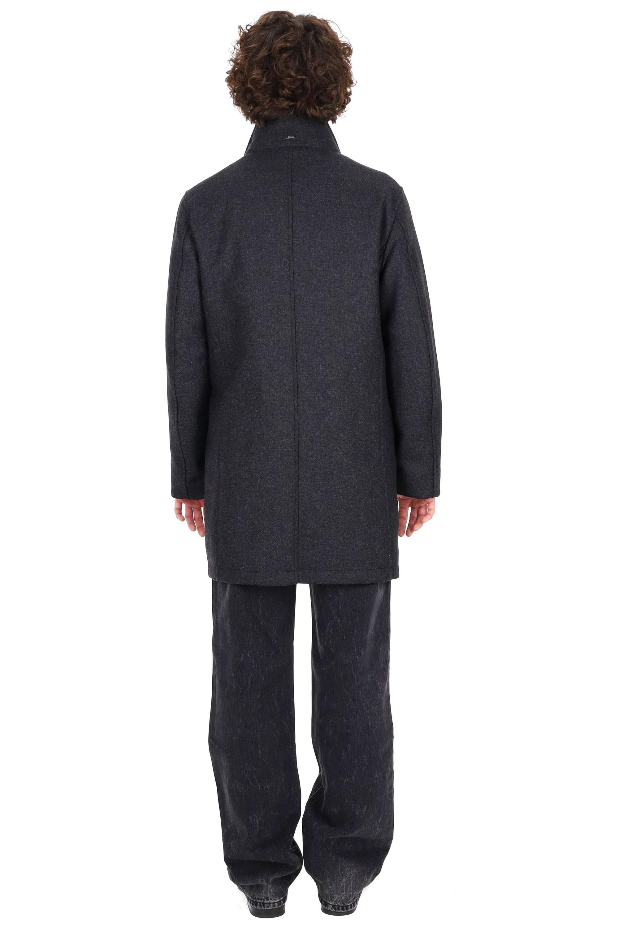 Herno Cappotto in lana con collo in eco-pelliccia CA000214U 9490