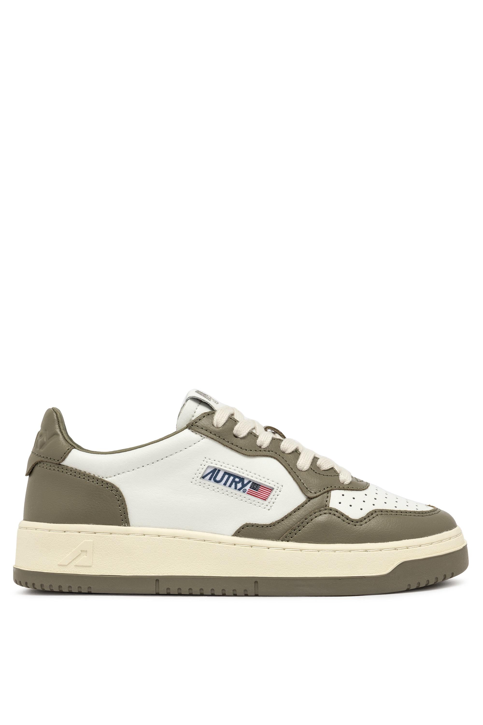 Sneaker Medalist bicolor in pelle AULM WB54 WHT/CVRT GR Autry