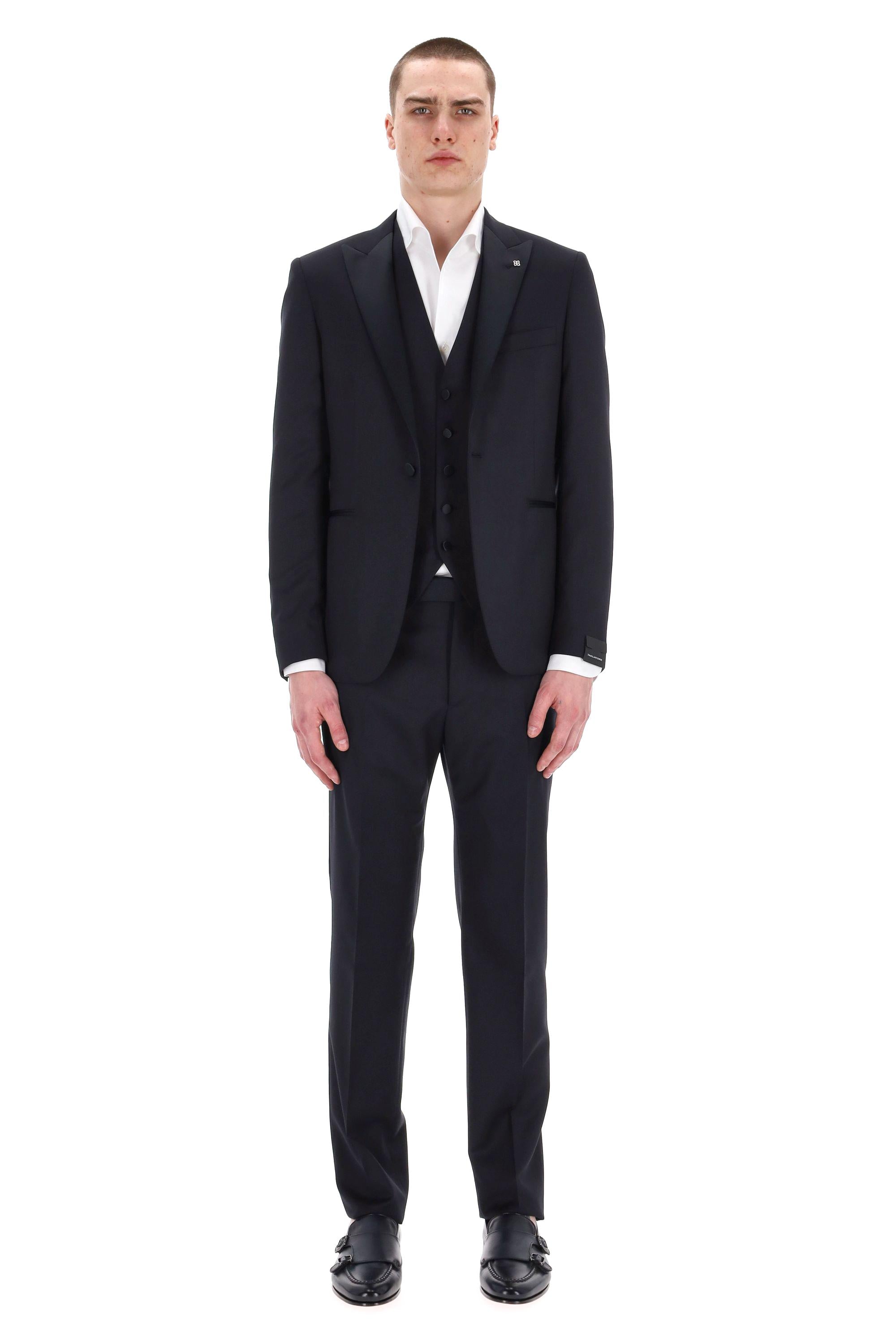 Abito smoking con gilet in lana super 110's Bruce EFBR15A01-060001 B5013 Tagliatore
