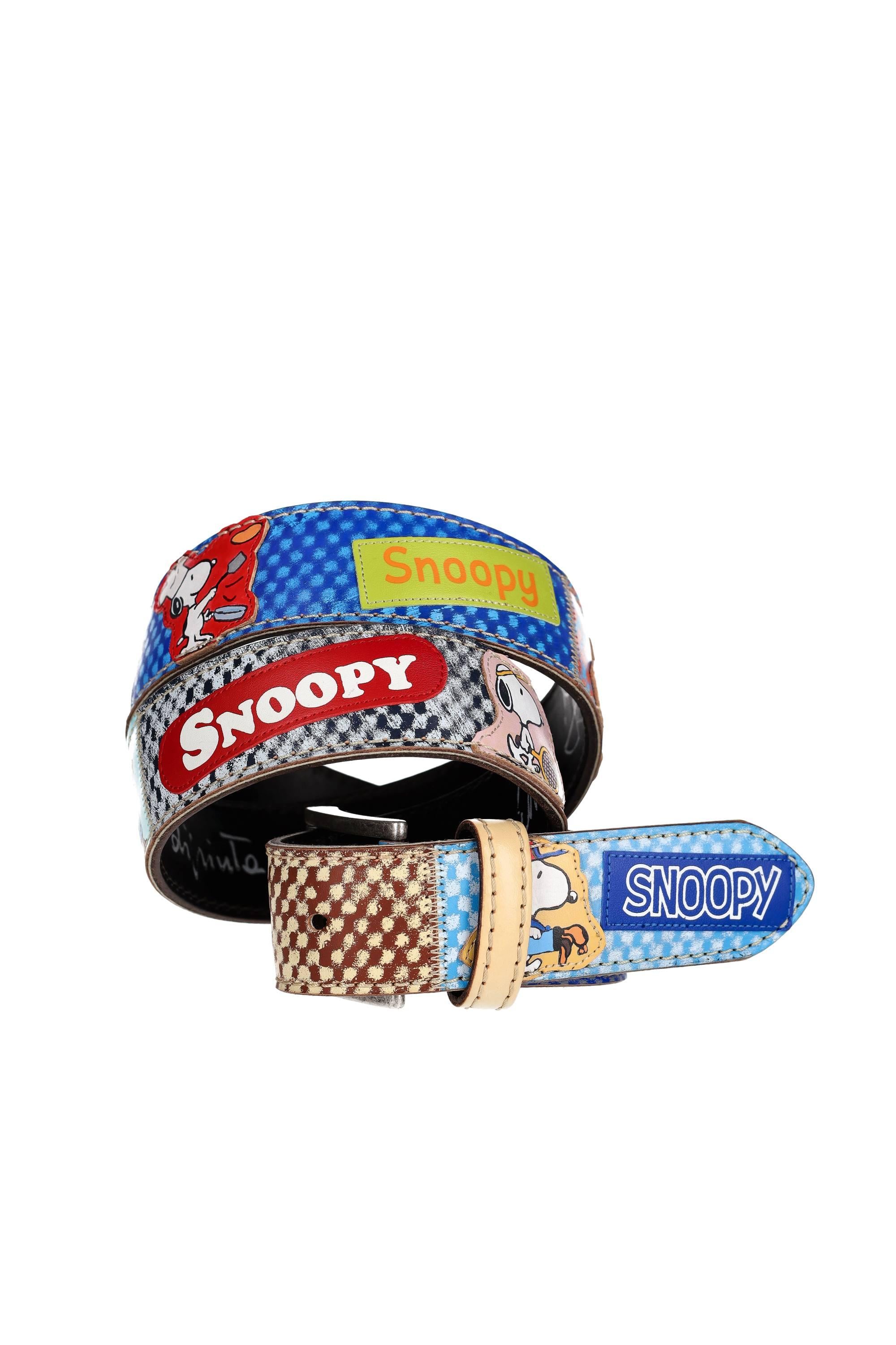 Artigianato Italiano Cintura in pelle dipinta a mano "Snoopy" SNOOPY MLTCLR