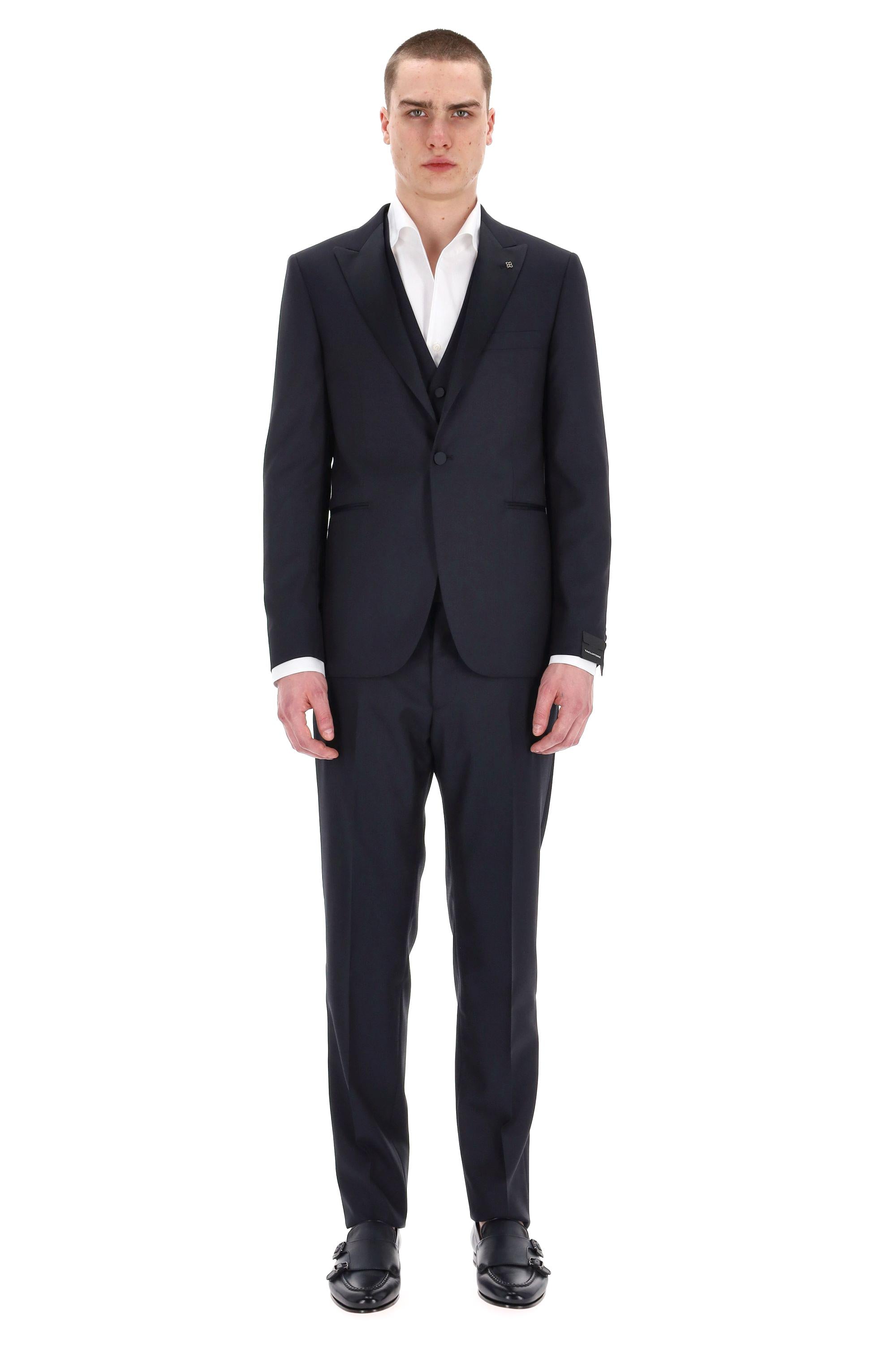 Abito smoking con gilet in lana-seta linea Bruce EFBR15A01-550017 B5080 Tagliatore