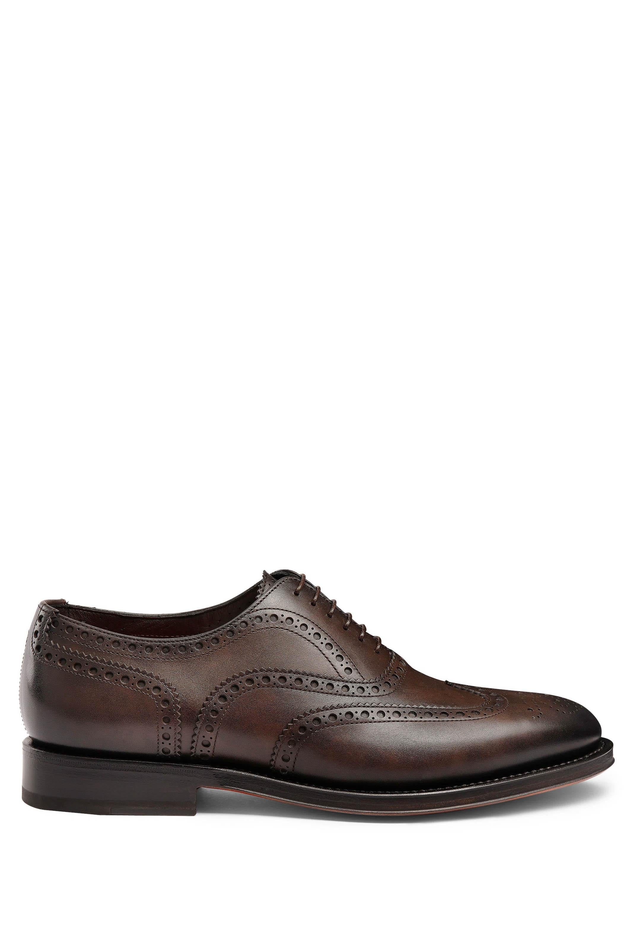 Santoni Scarpa oxford brogue Goodyear in pelle mod. Enrico MCCO17836PD5HOBR/2 T53