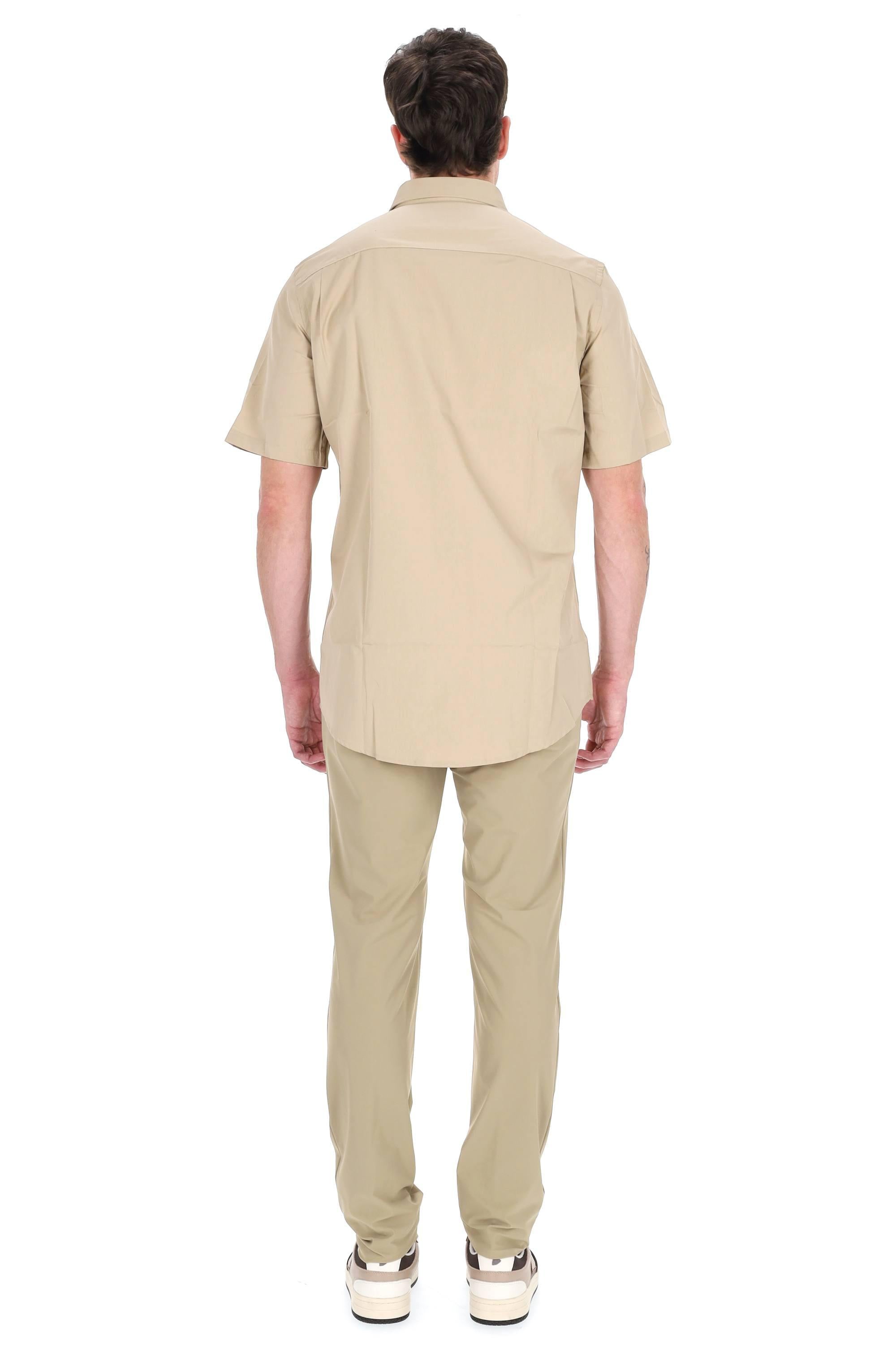 A.P.C. Camicia in popeline di cotone manica corta COHLE-M12005 BAA-BEIGE