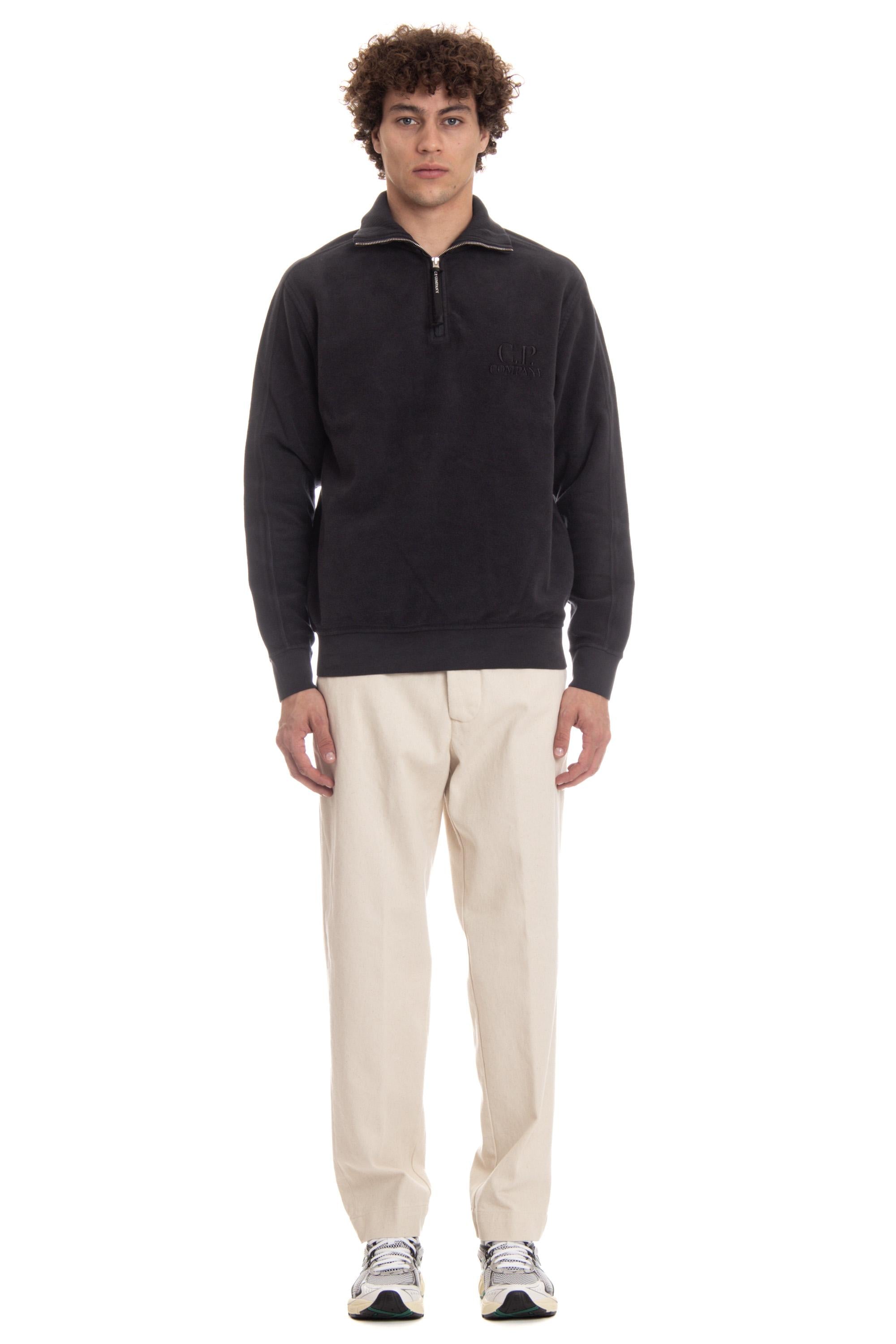 Felpa mezza zip in cotone brushed CMSS275A 006614G/2 995 CP Company