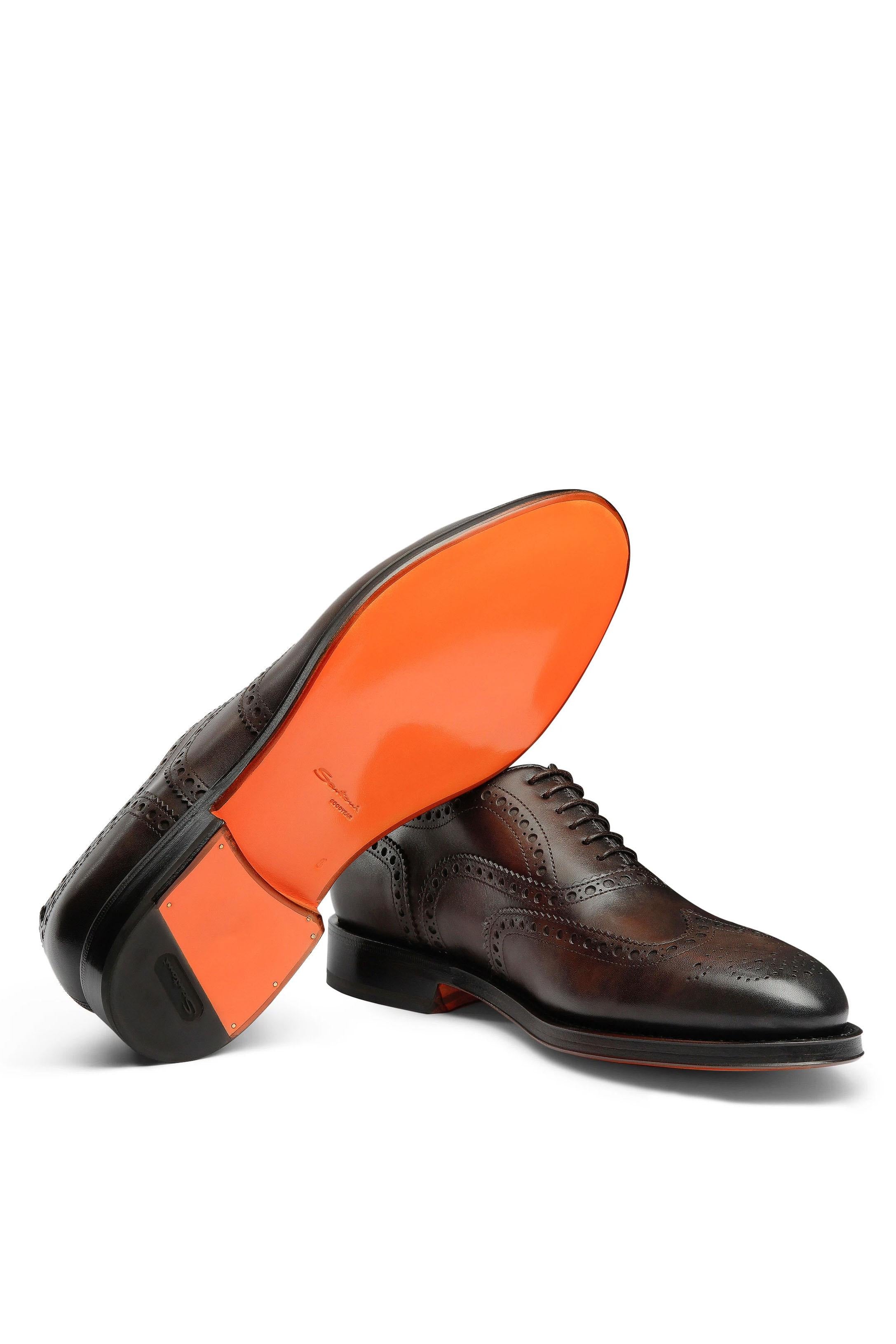 Santoni Scarpa oxford brogue Goodyear in pelle mod. Enrico MCCO17836PD5HOBR/2 T53