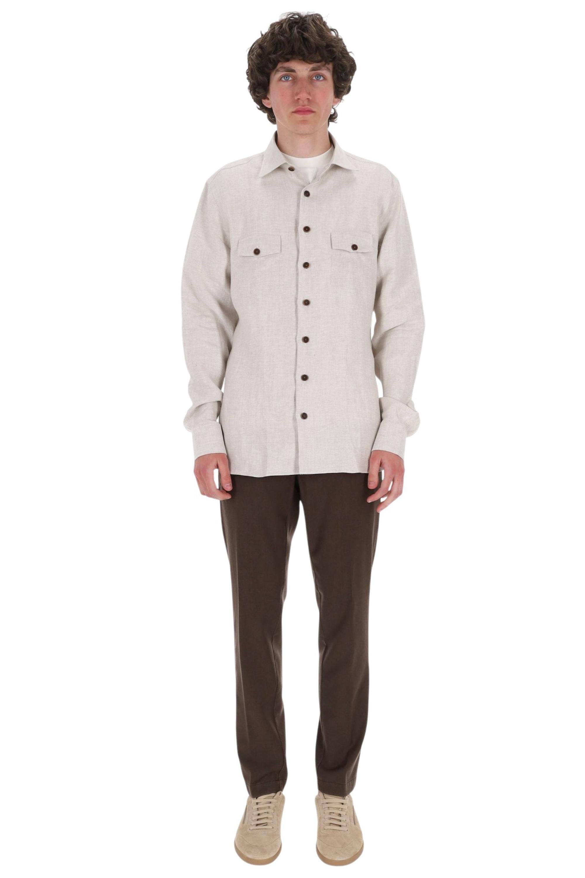 Borriello Overshirt in lino modello Nigel 22056/2 2