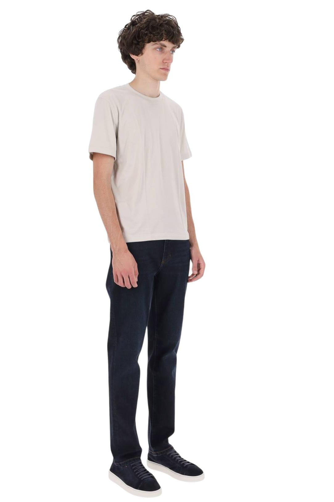 Eleventy T-shirt in cotone con doppi profili tono su tono X75TSHK19 TES0K035 02