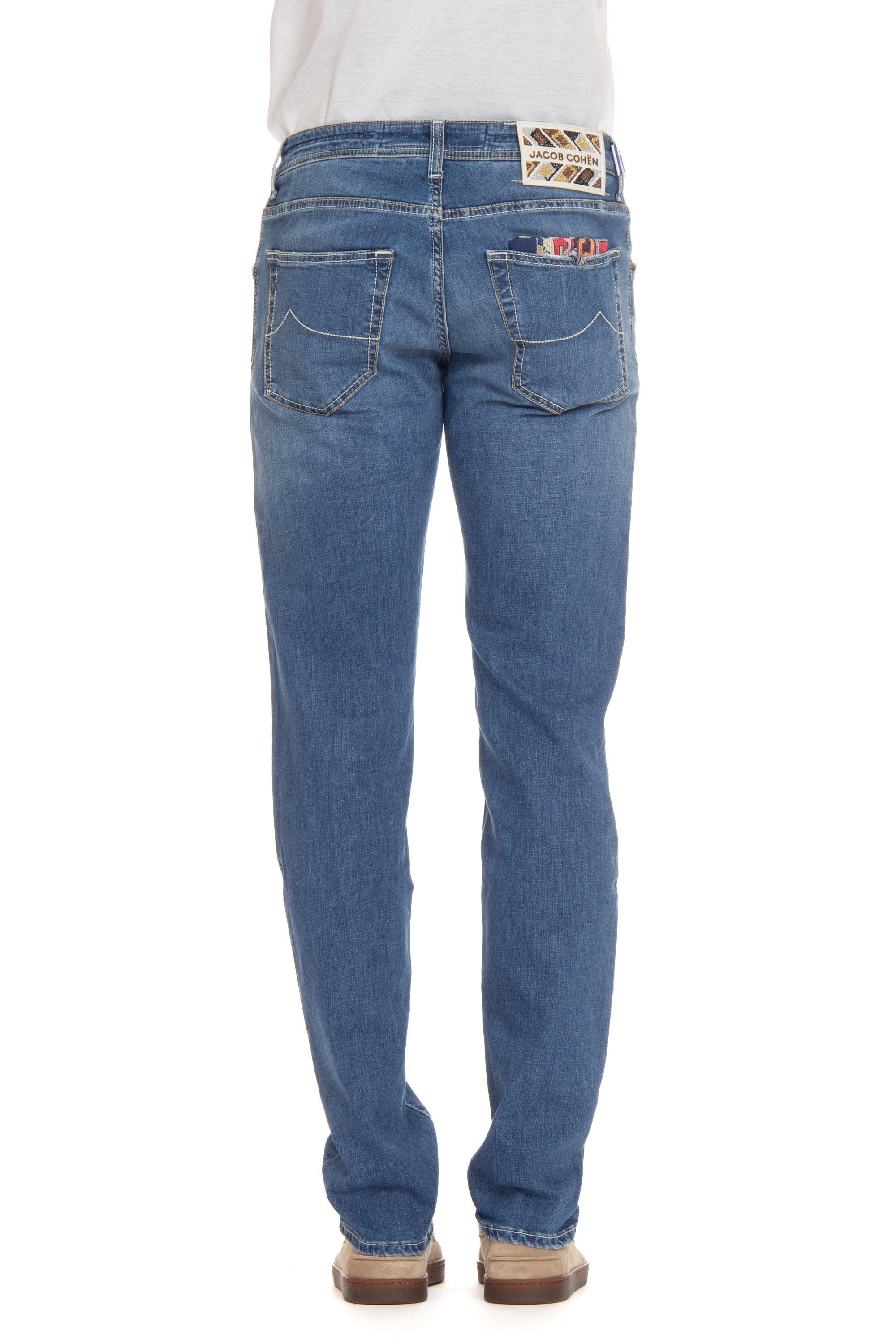 Jacob Cohen Jeans in cotone-lino etichetta in tessuto Nick Slim fit M07 32 S3737 NICK SLIM 670D
