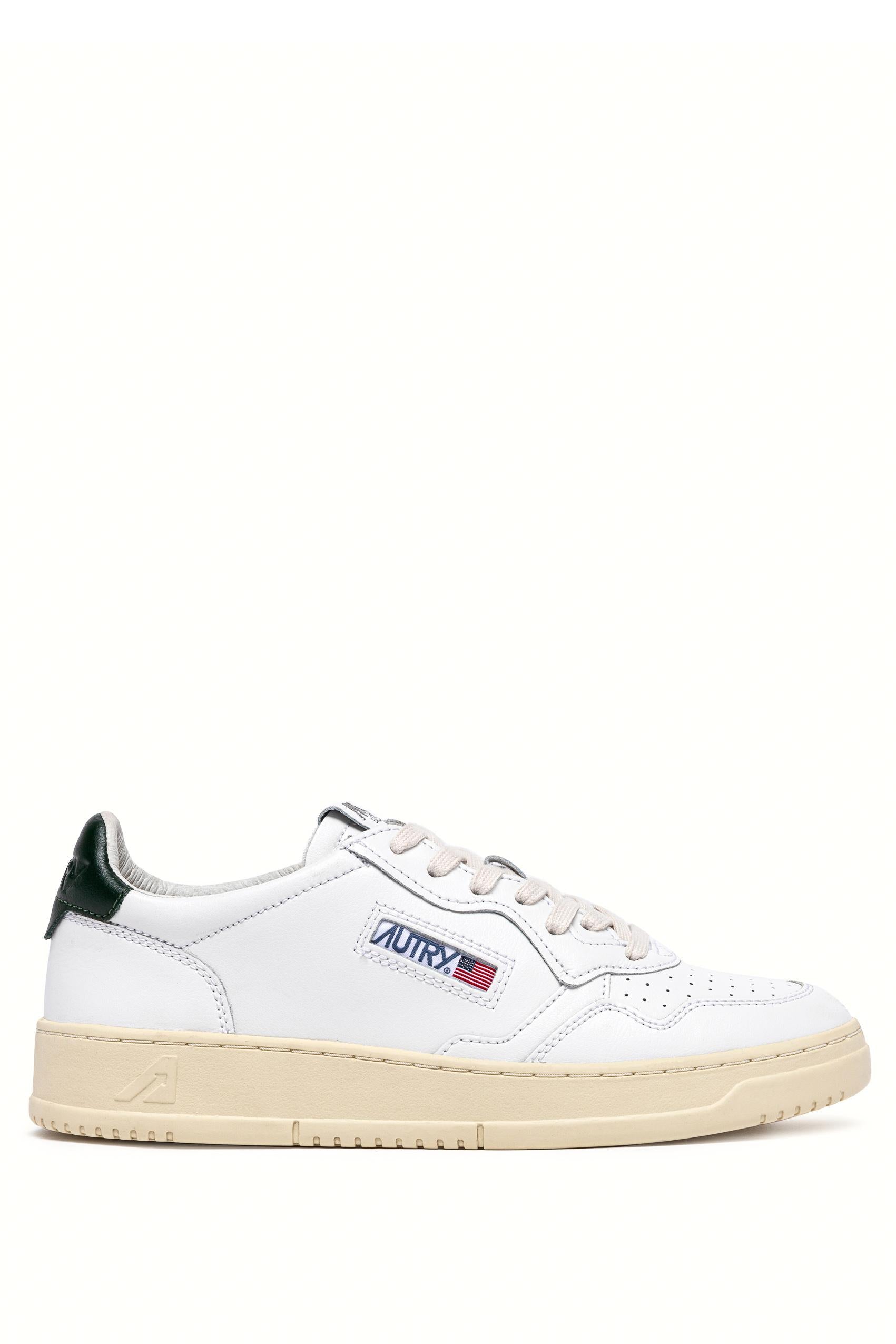 Autry Sneaker Medalist in pelle talloncino verde AULM LL47 WHT/MOUNT