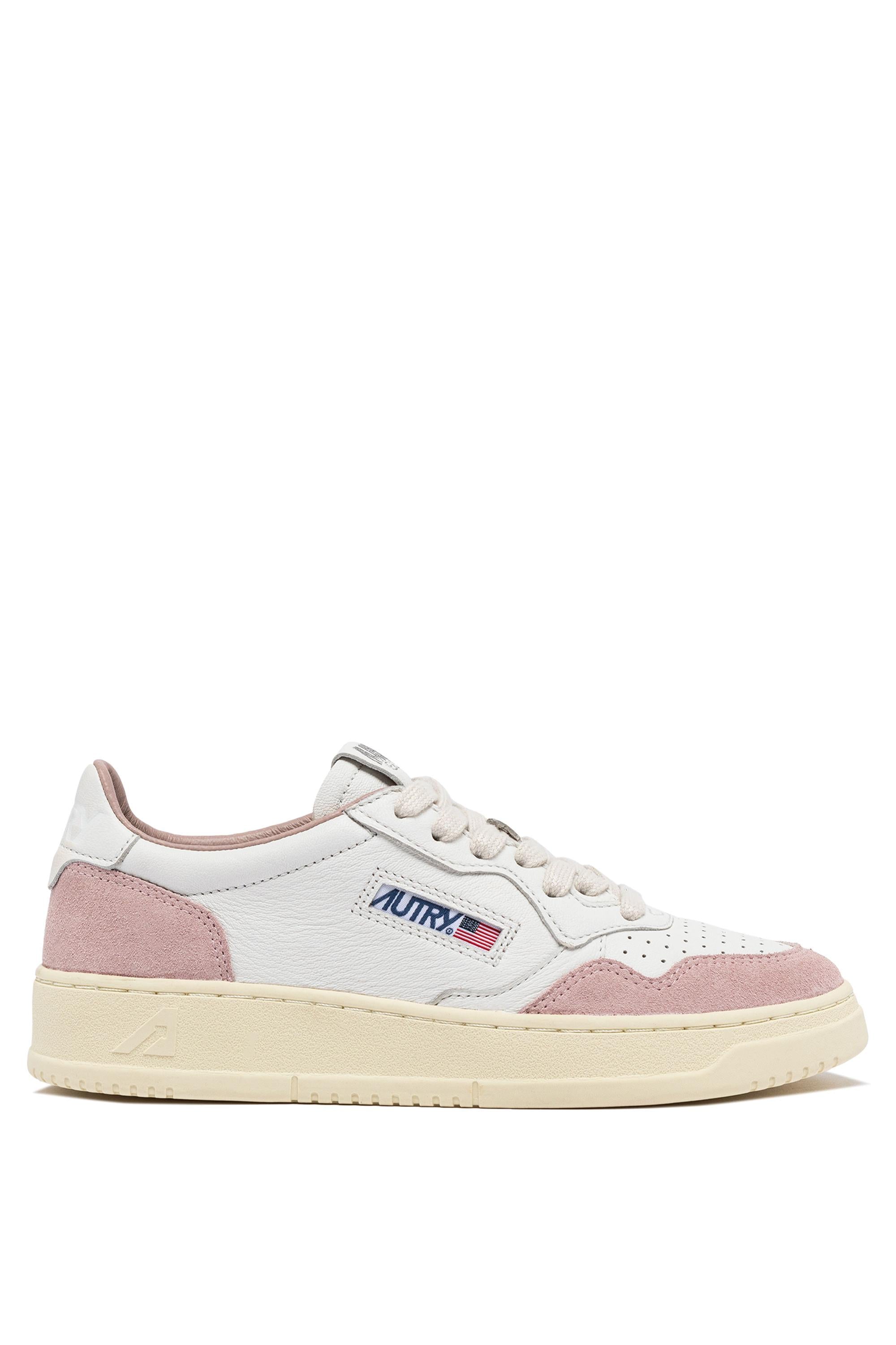 Autry Sneaker Medalist in pelle di capra e camoscio rosa AULW GS36 WHT/POWDER