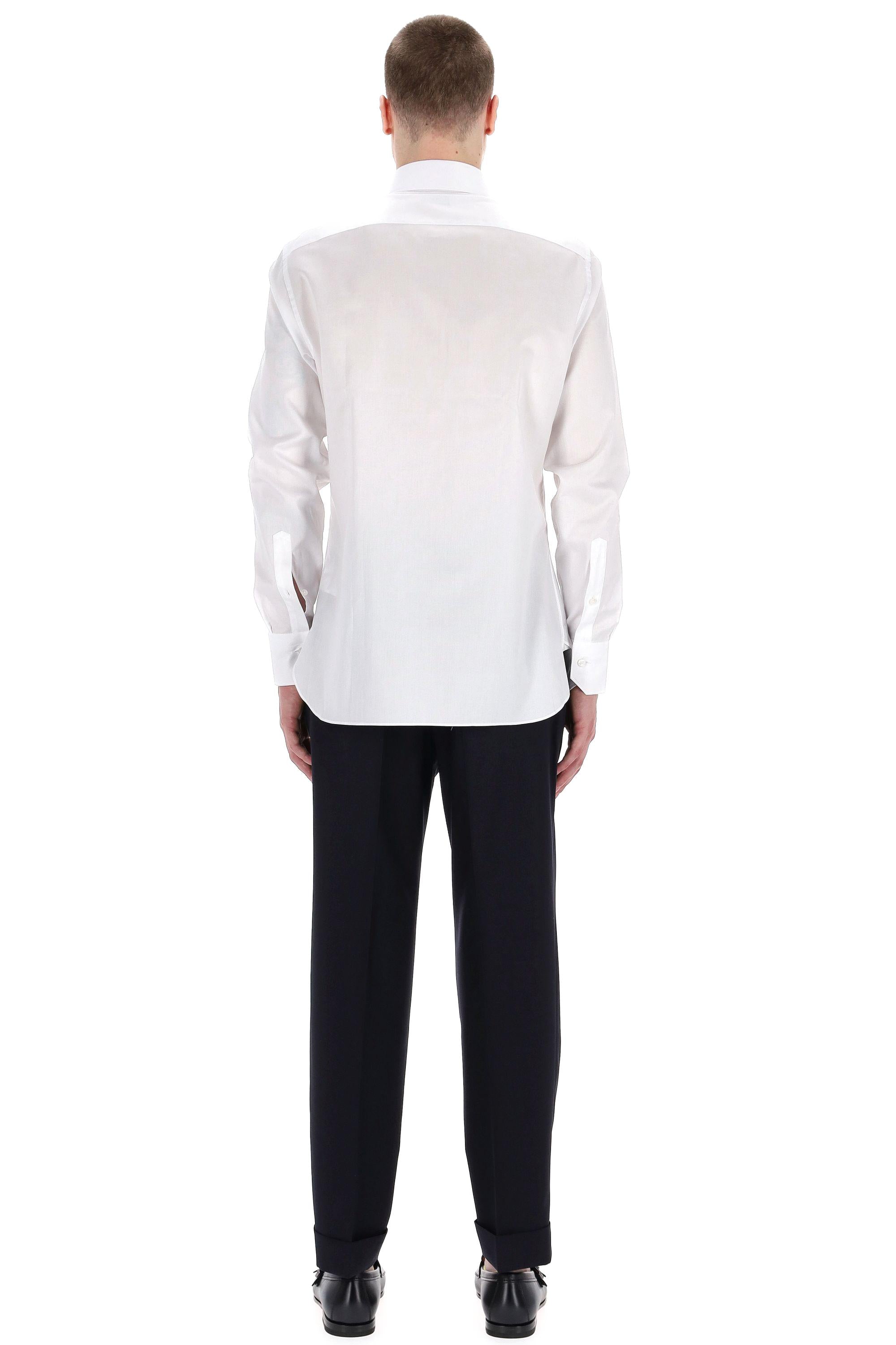 Zegna Camicia tramata in cotone Trofeo 903901A9 9MS0BA BIANCO