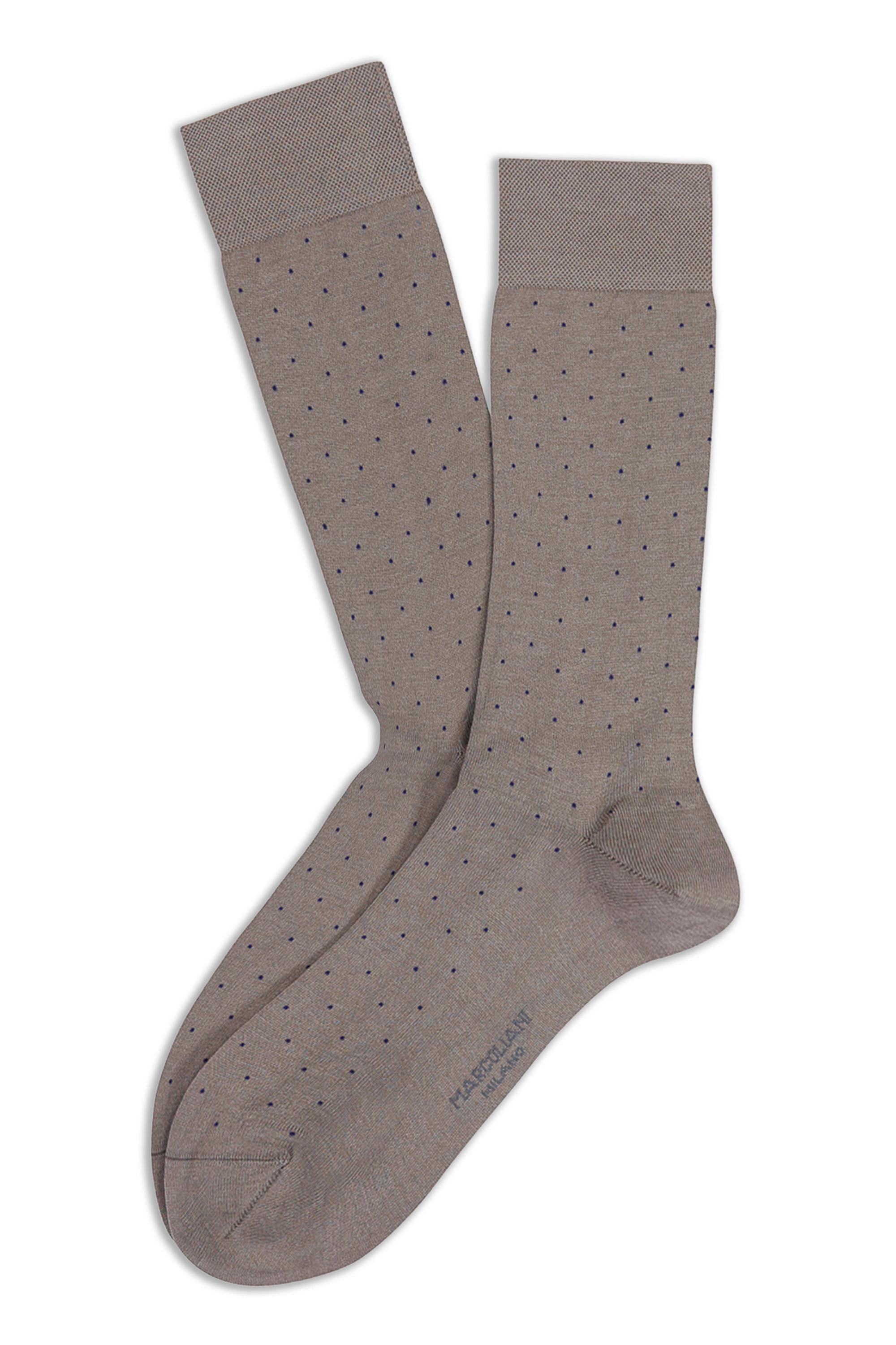 Marcoliani Calze in cotone micro disegno lunghezza polpaccio colore beige MAR2772T/1 346
