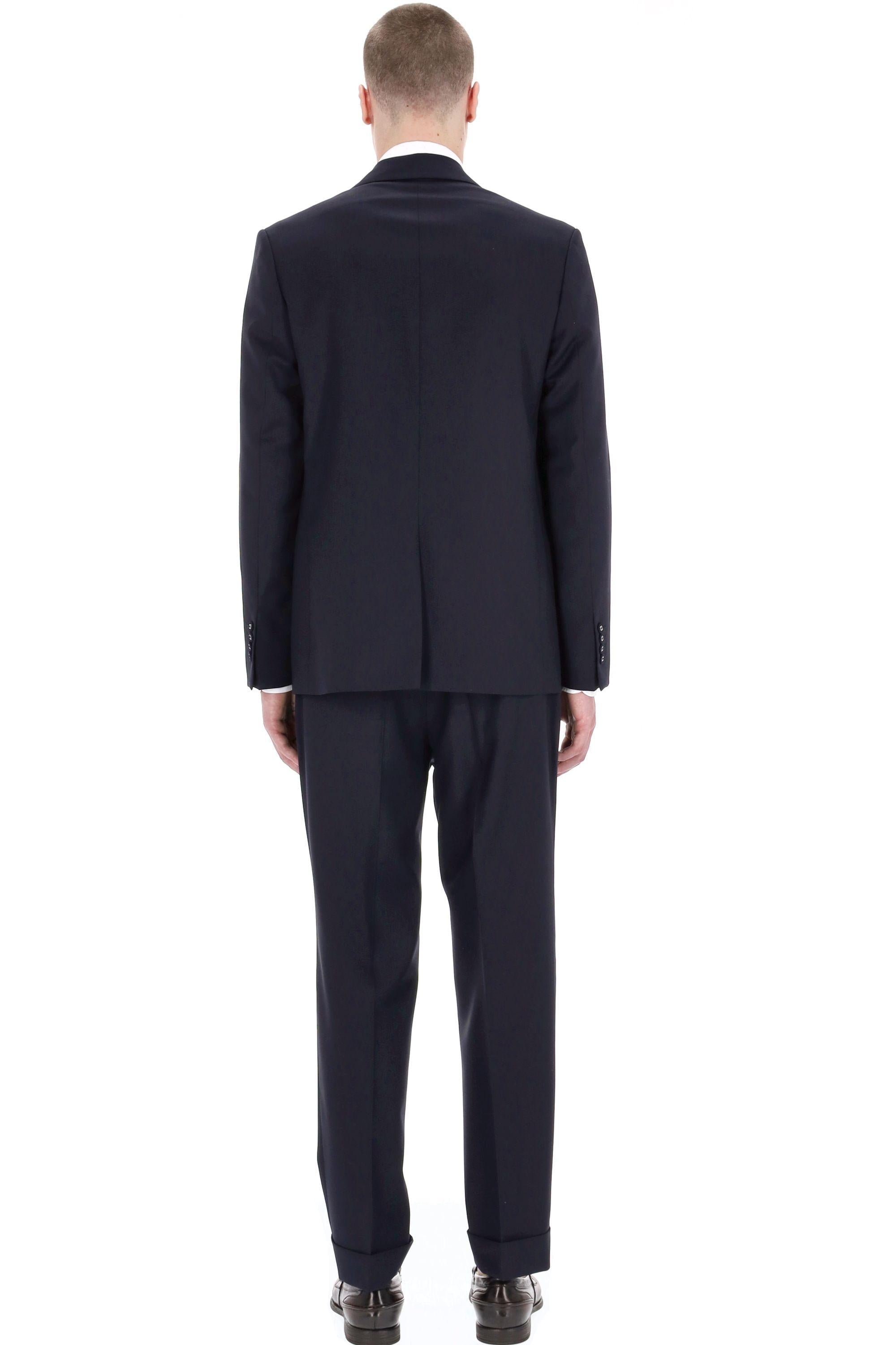 Officine Générale Giacca in lana monopetto modello Kent MTLG400 DARK NAVY