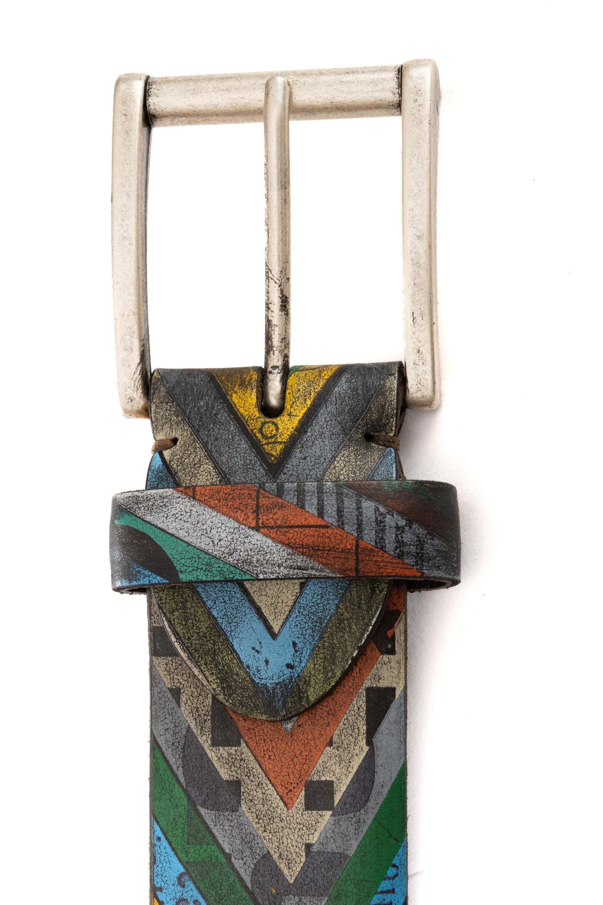 Artigianato Italiano Cintura artigianale in pelle "Spigata" SPIGATA MLTCLR