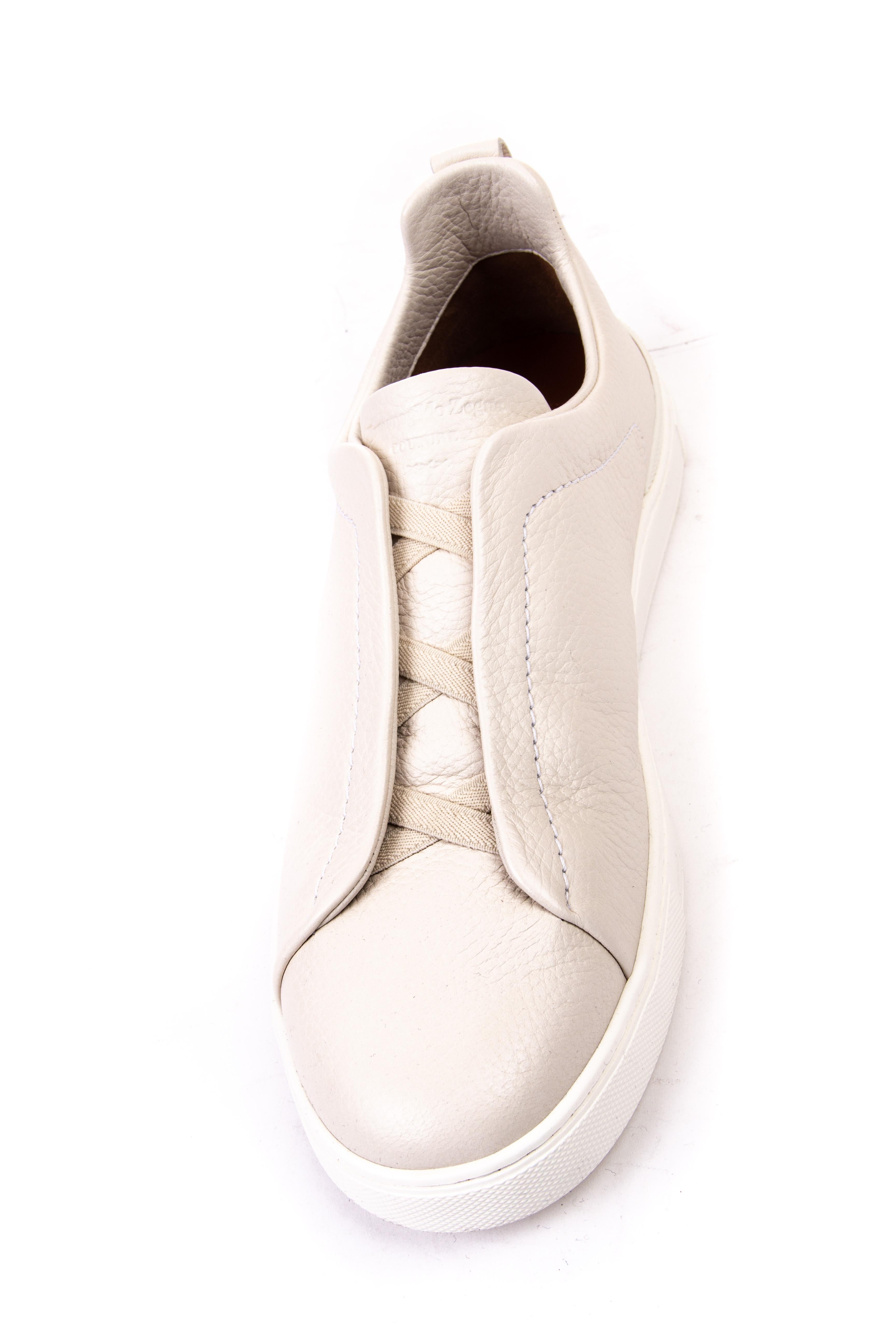 Zegna Sneakers Triple Stitch in cervo supersoft LHCVO A4667X NEW PAN