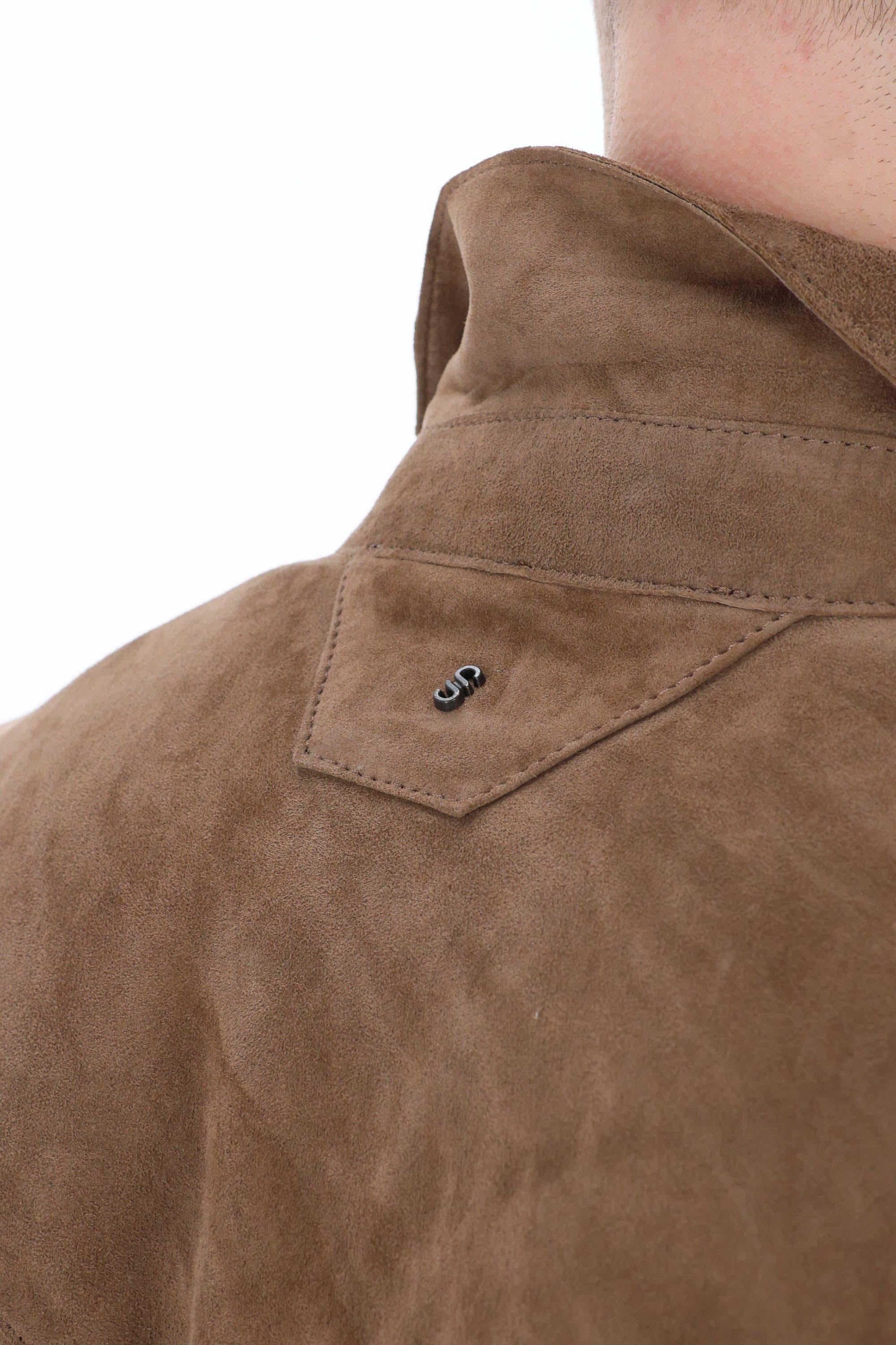 Salvatore Santoro Overshirt superlight in camoscio 48571-U COOKIE