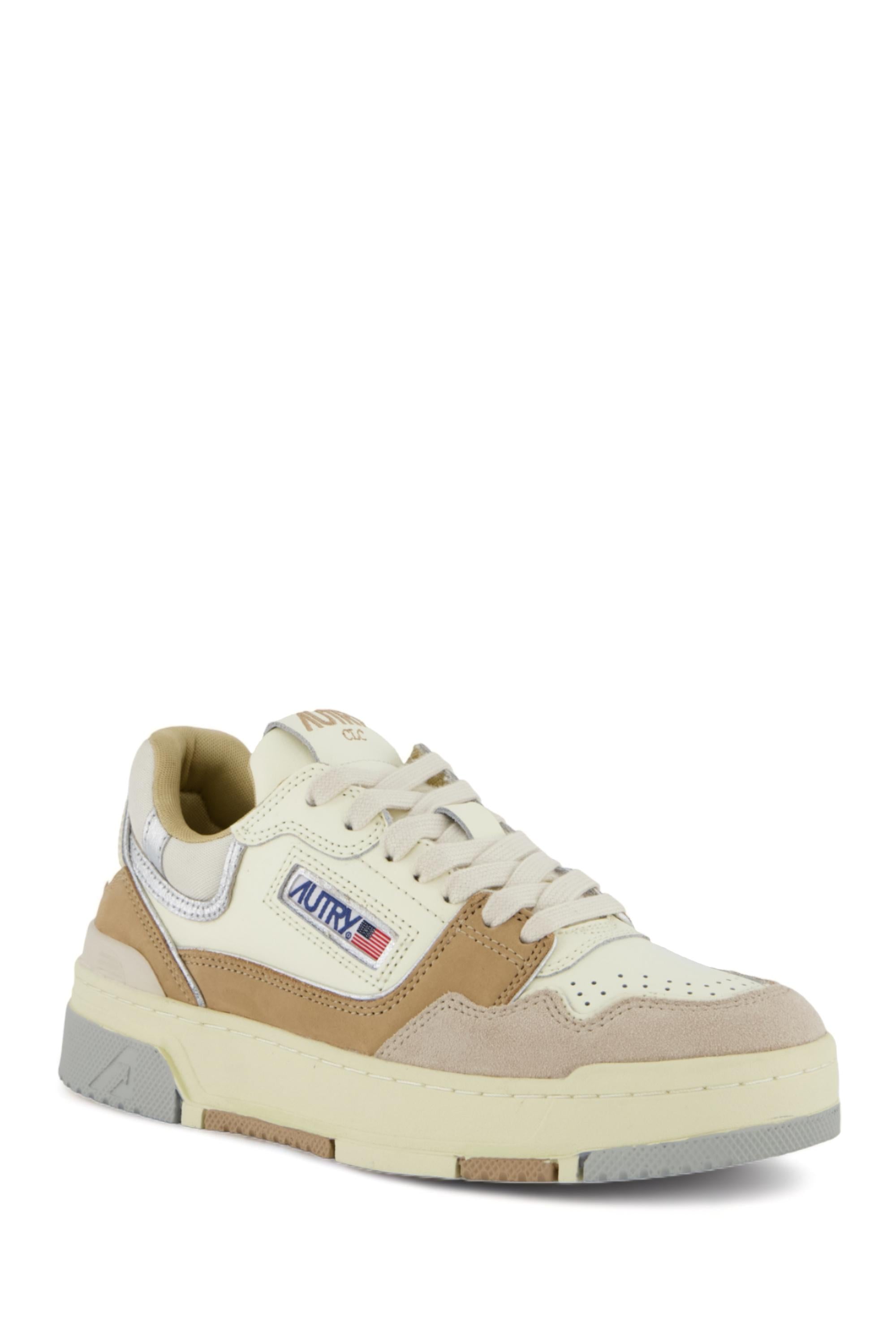 Sneaker basket donna CLC tonalità argento beige ROLW UN05 NATURAL/SILVER Autry