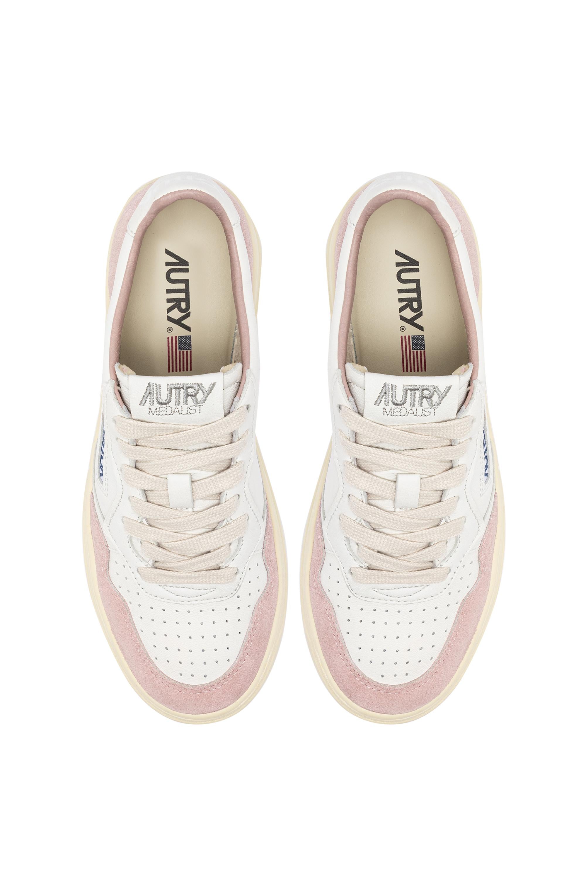 Autry Sneaker Medalist in pelle di capra e camoscio rosa AULW GS36 WHT/POWDER