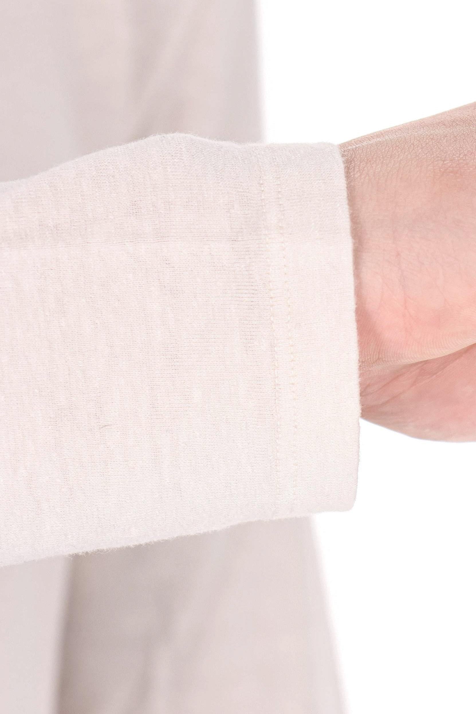 Roberto Collina T-shirt serafino in jersey di lino manica lunga MYA70043 03