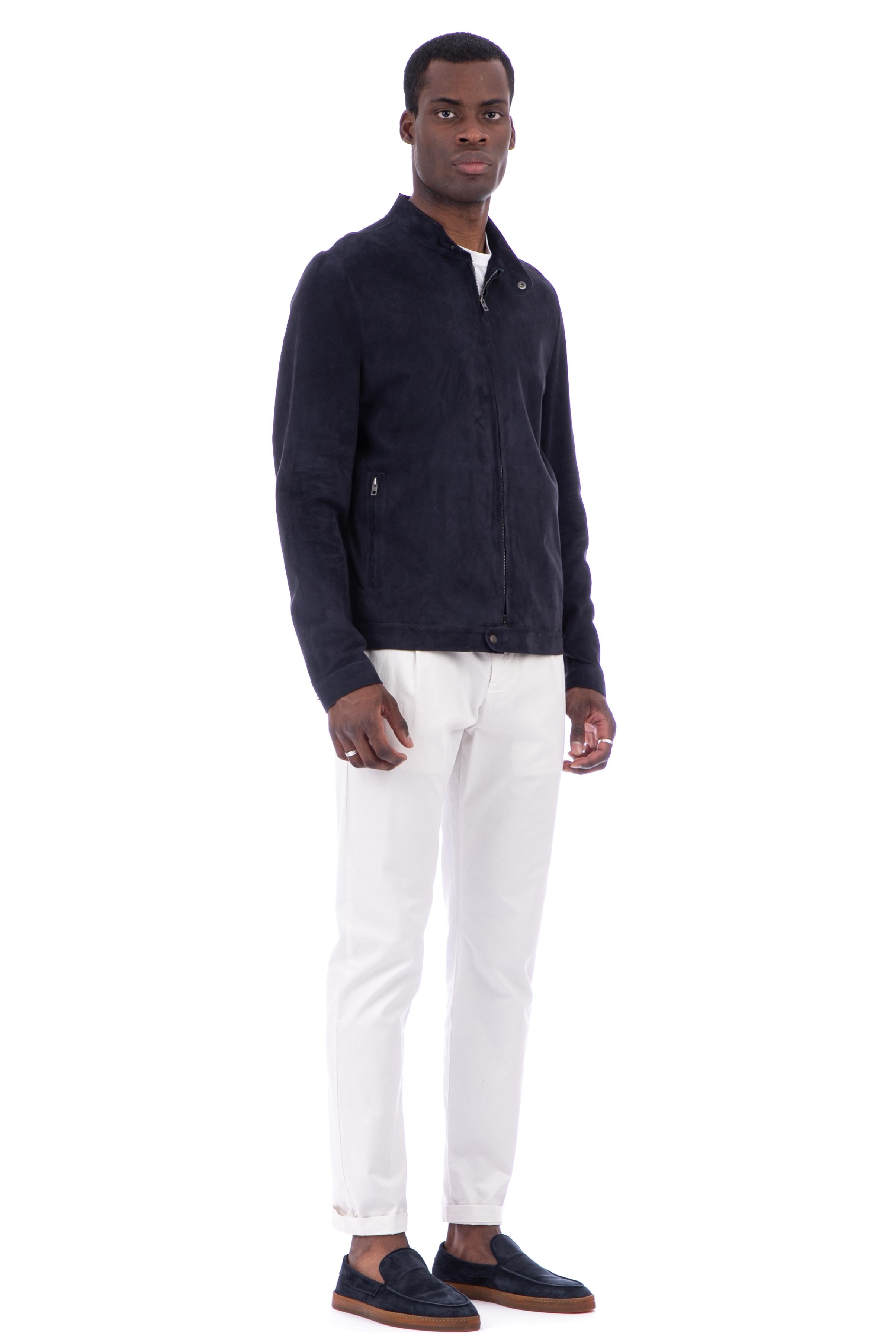Giubbino in camoscio 38527-U_DNO BLU Salvatore Santoro