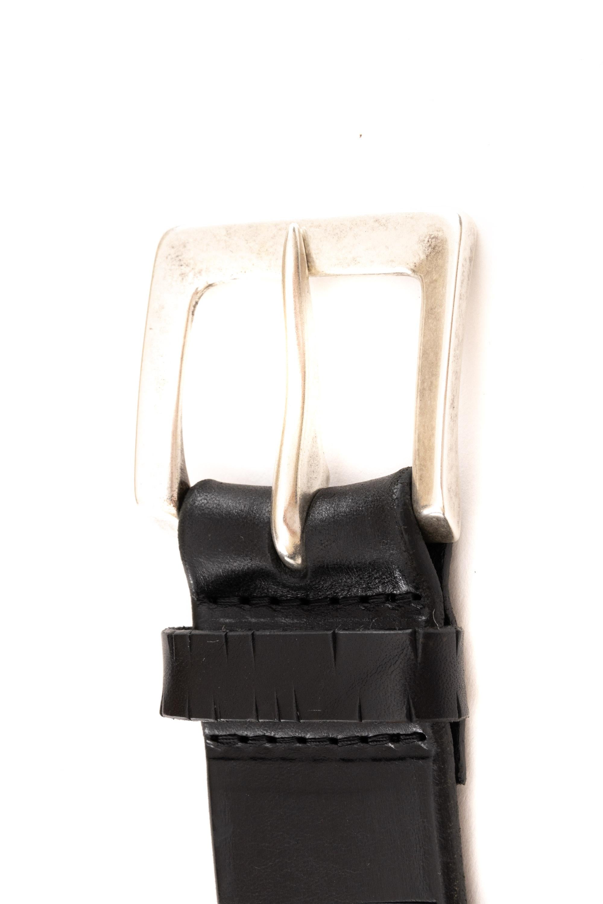 Orciani Cintura in cuoio con micro laserature U08251_BUS NERO