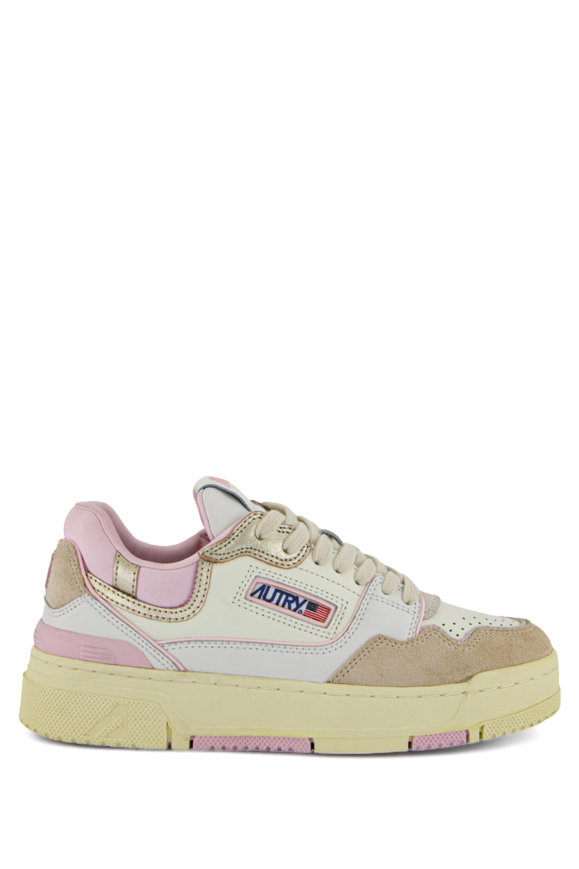 Autry Sneaker basket donna CLC con dettagli rosa ROLW MM42 PLAT/CRADLE PINK