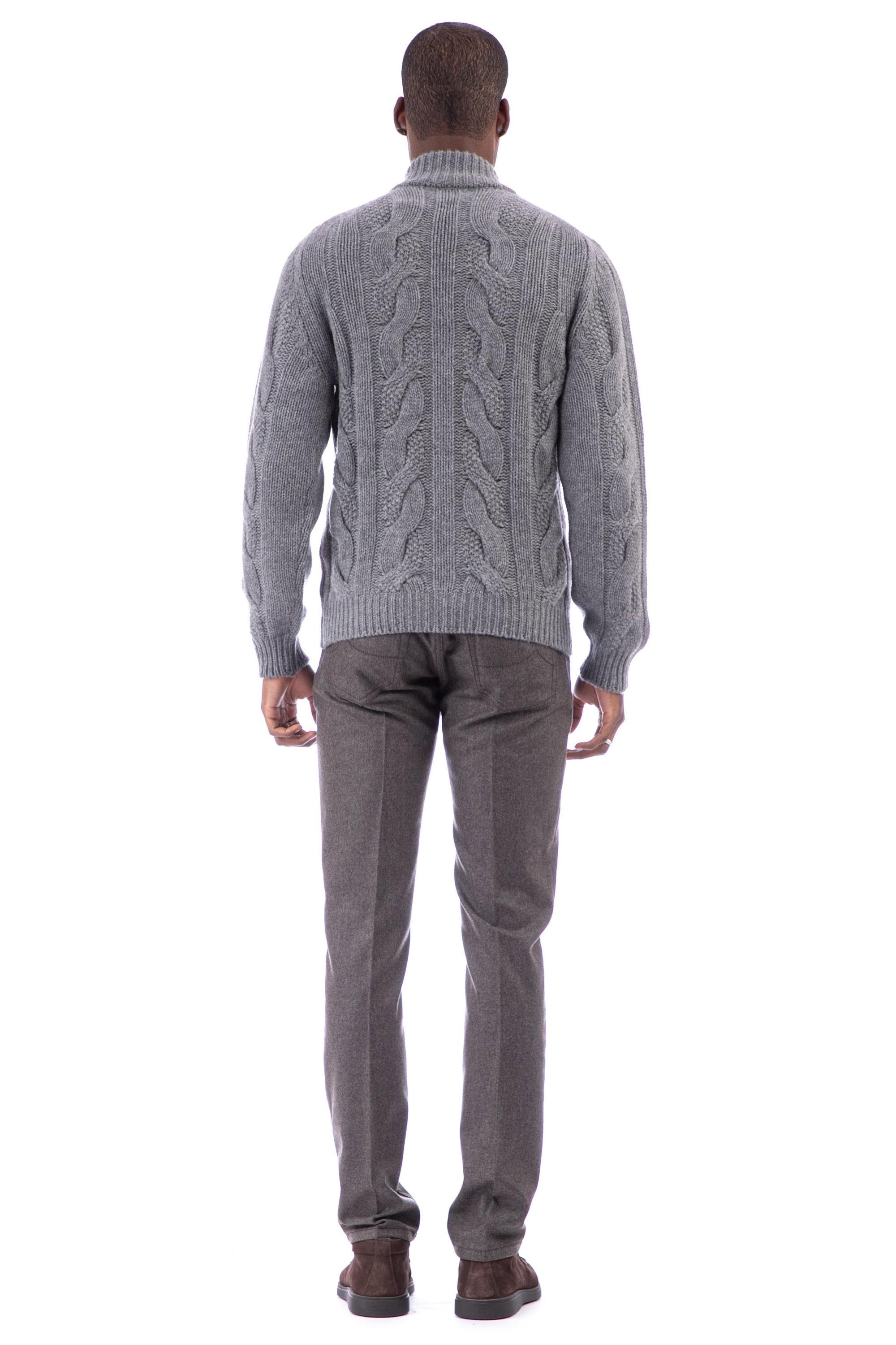 Maglia full zip a trecce in puro cashmere WS28035 20130 Il Setaccio