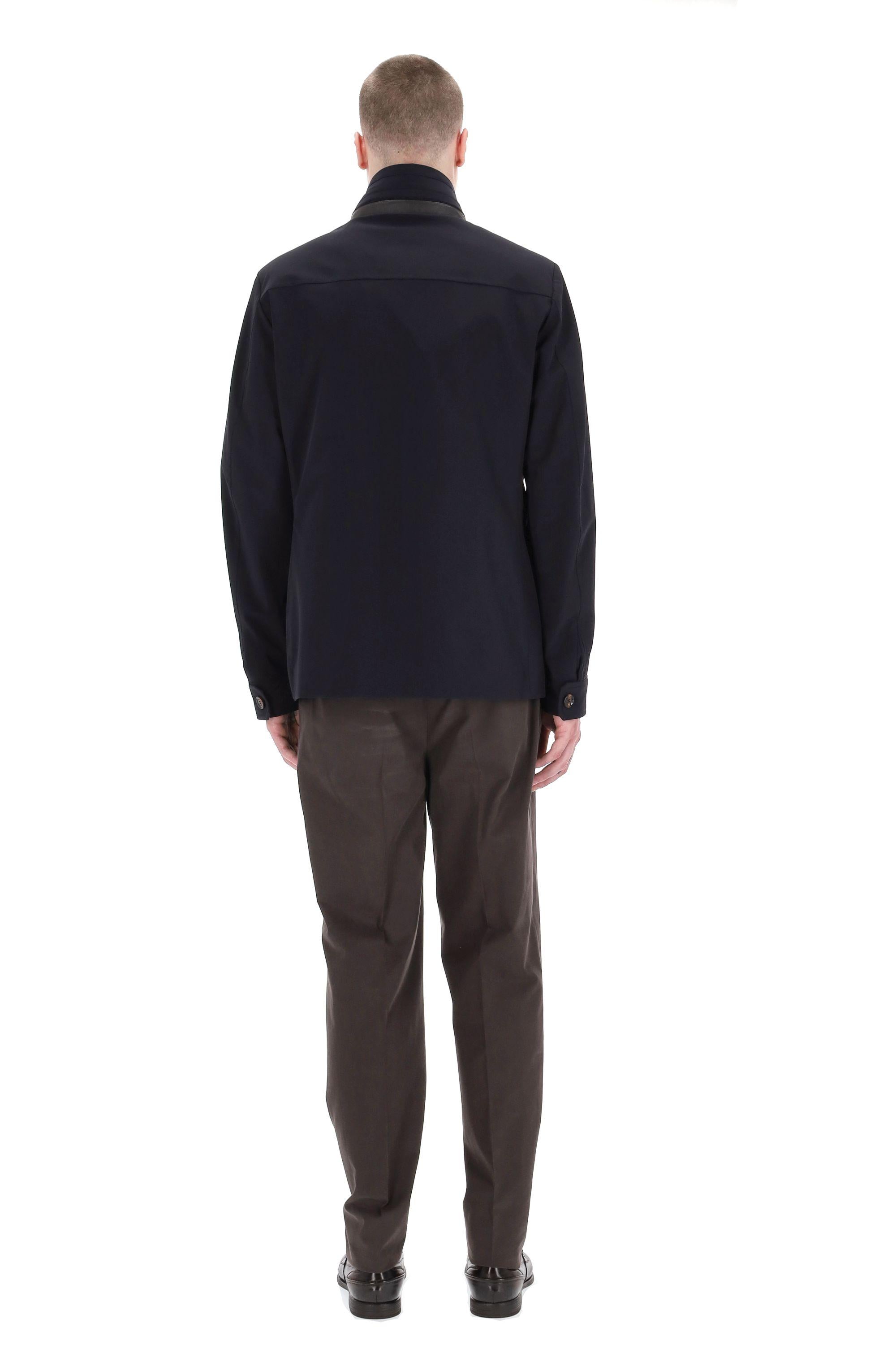 Peacoat in nylon bi-stretch mod. Volmer-Kn VOLMER-KN DARK BLU Moorer
