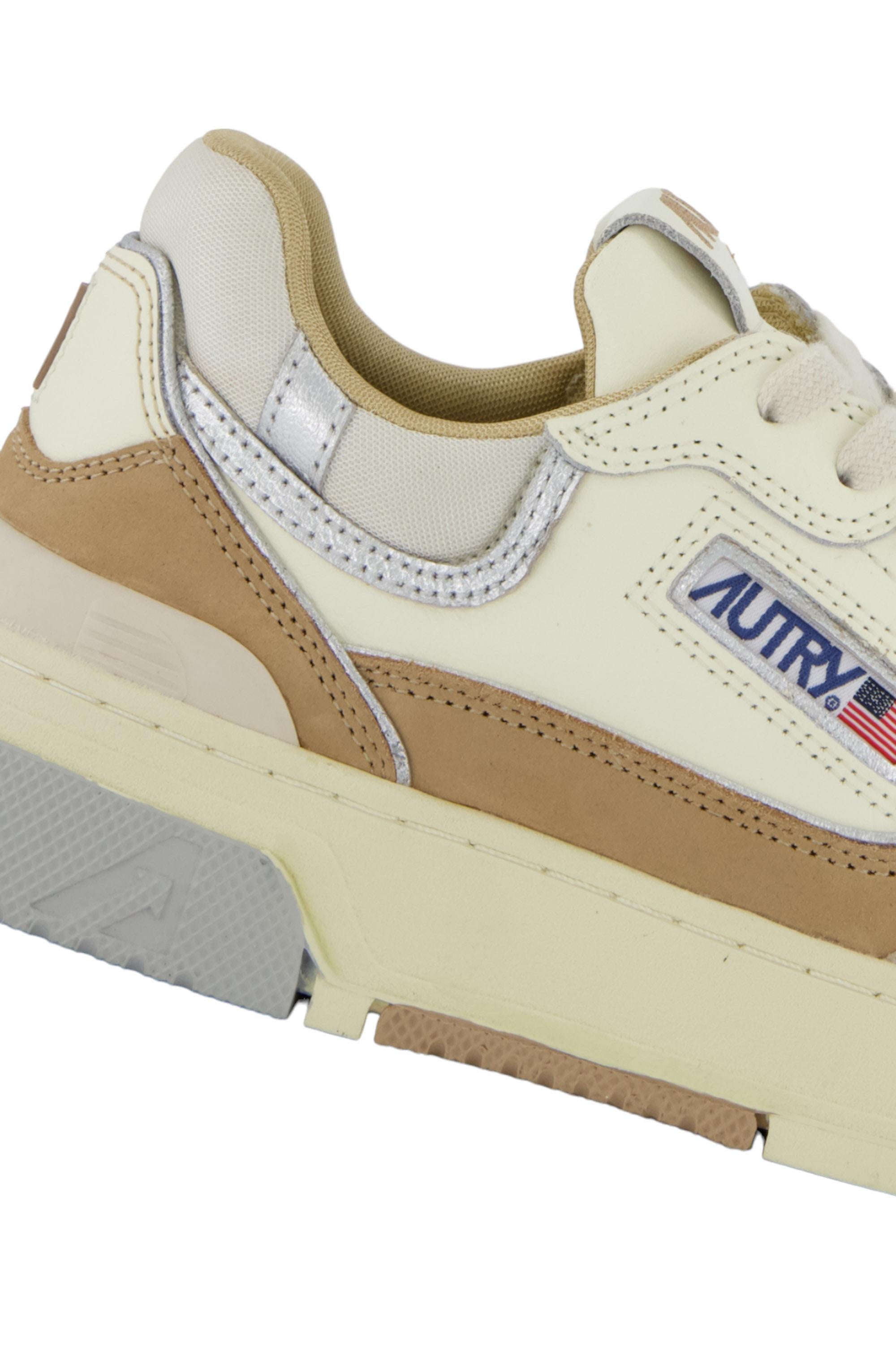 Sneaker basket donna CLC tonalità argento beige ROLW UN05 NATURAL/SILVER Autry
