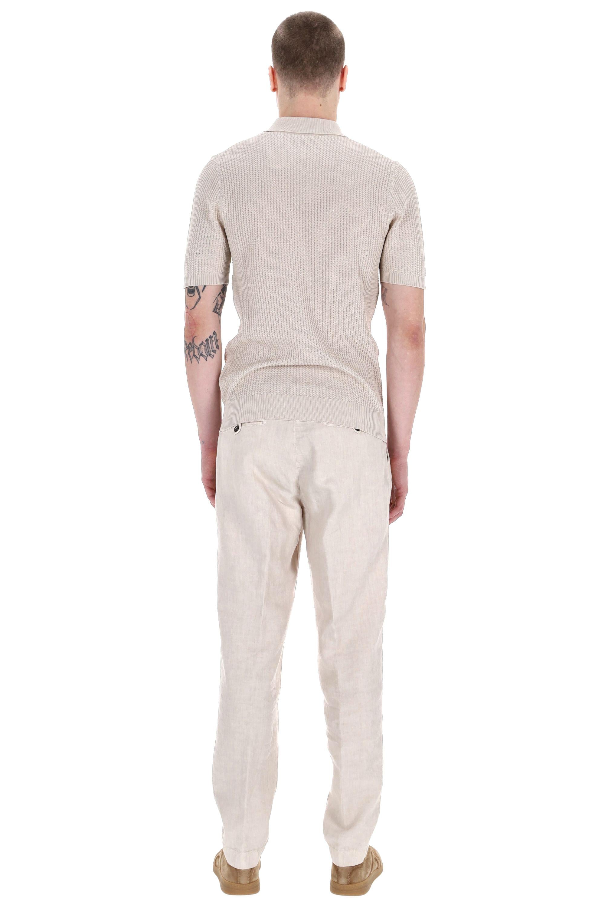 Polo a mezza zip in cotone operato K76POLK16 02NNN Eleventy