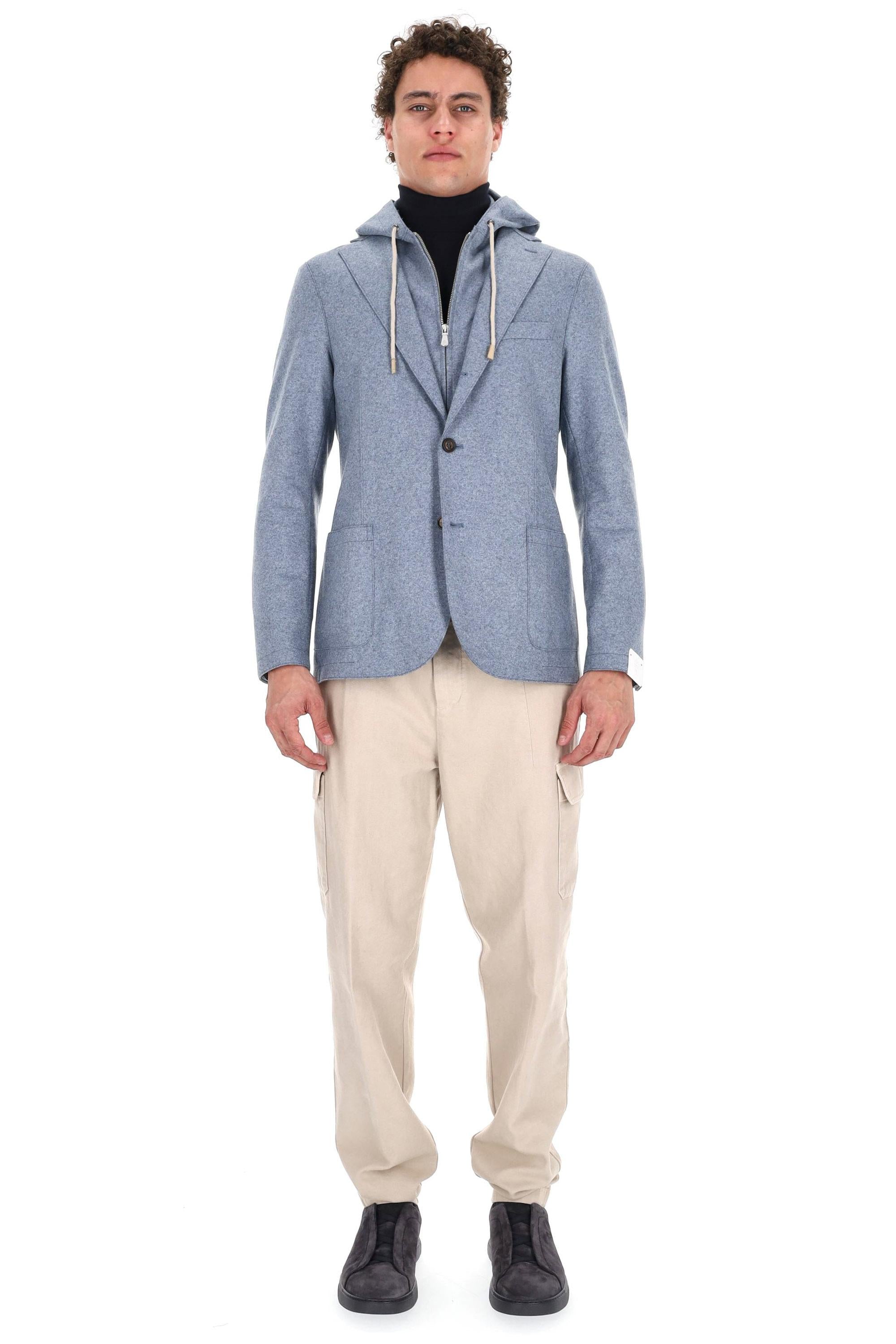 Eleventy Giacca in jersey di lana con pettorina staccabile L70GIAF02 JAC24018 08N