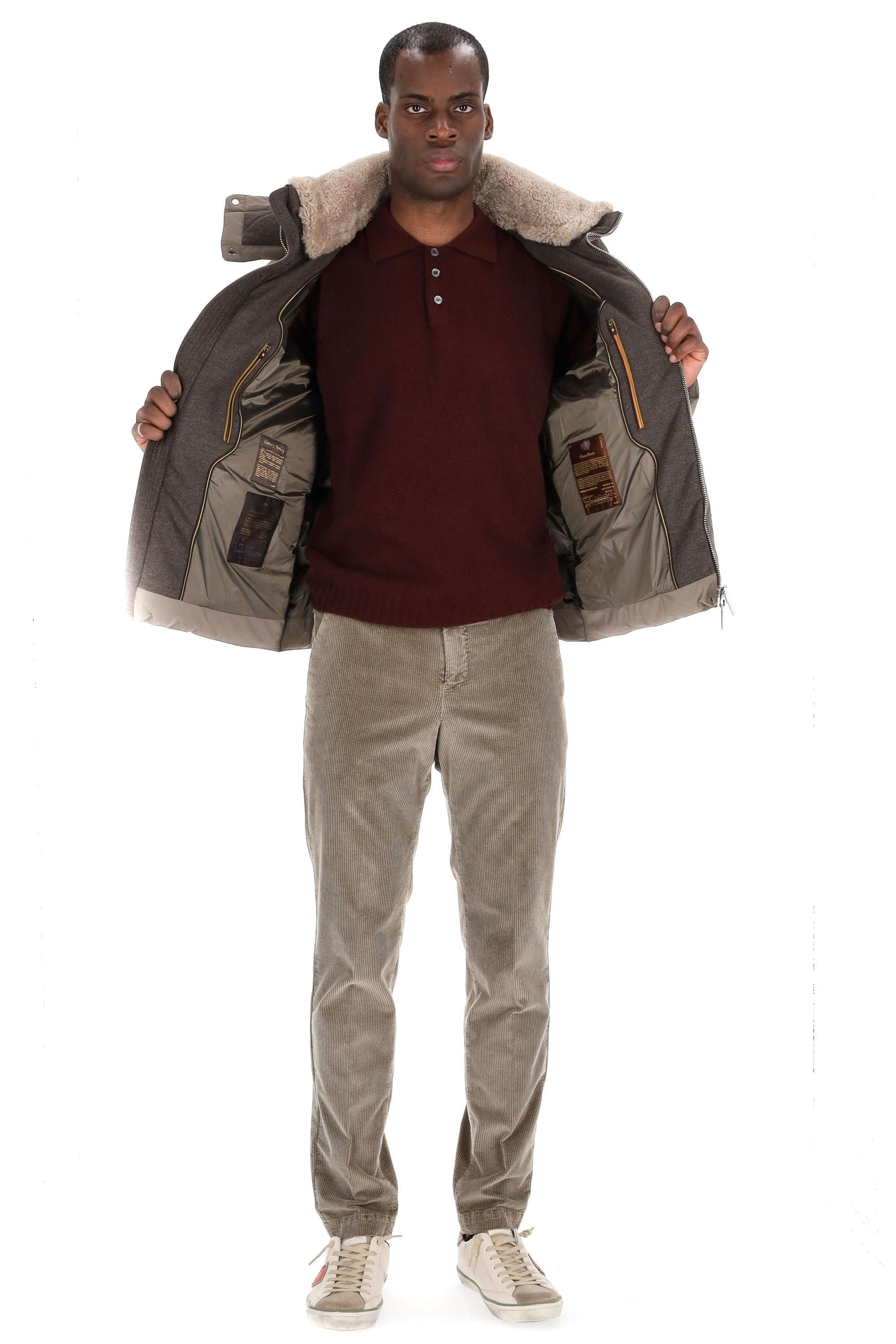 Piumino con collo in montone modello Alarick-KN ALARICK-KN U0214 Moorer