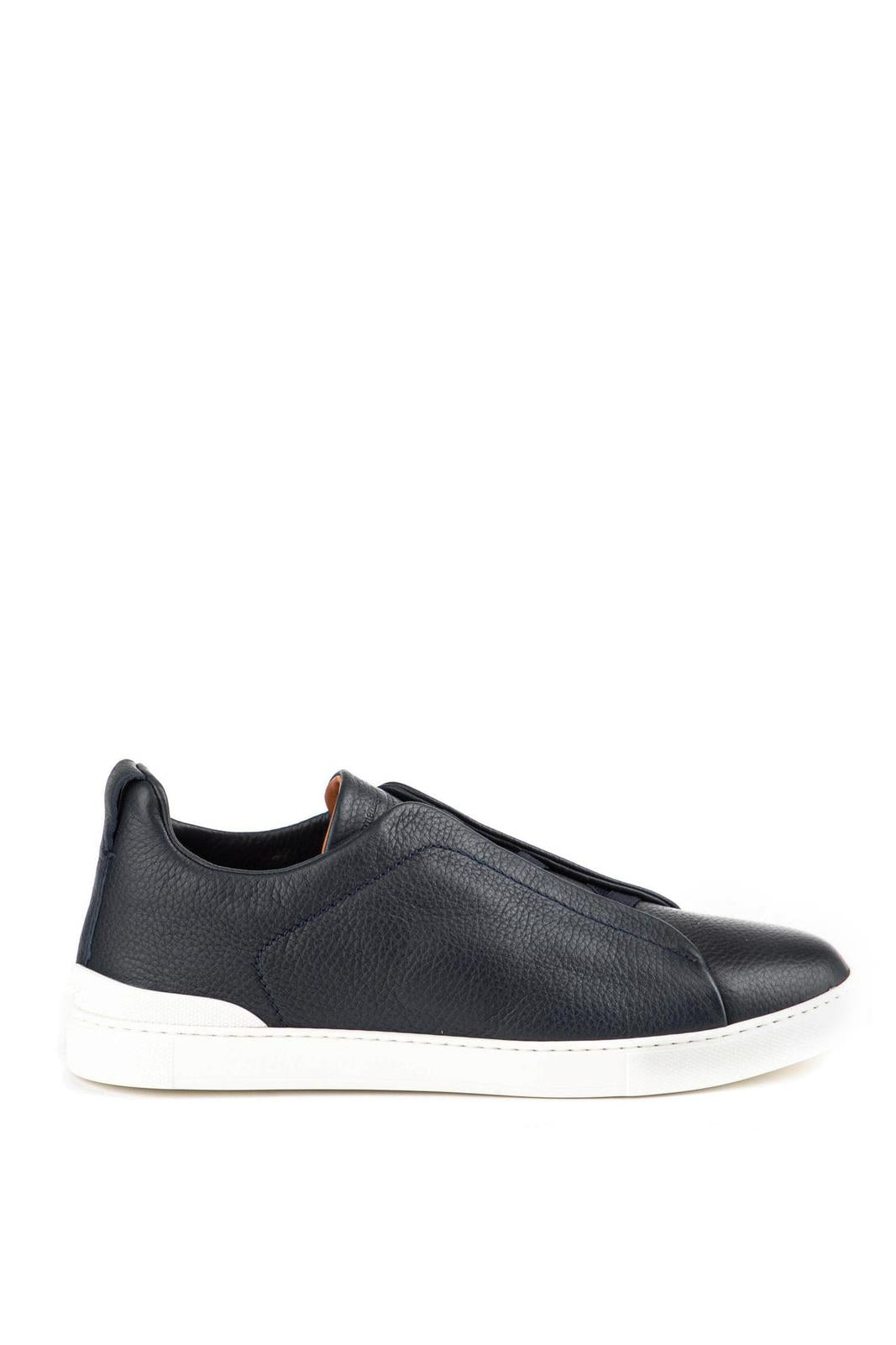 Zegna Sneaker triple stitch in cervo supersoft LHCVO A4667X NAV