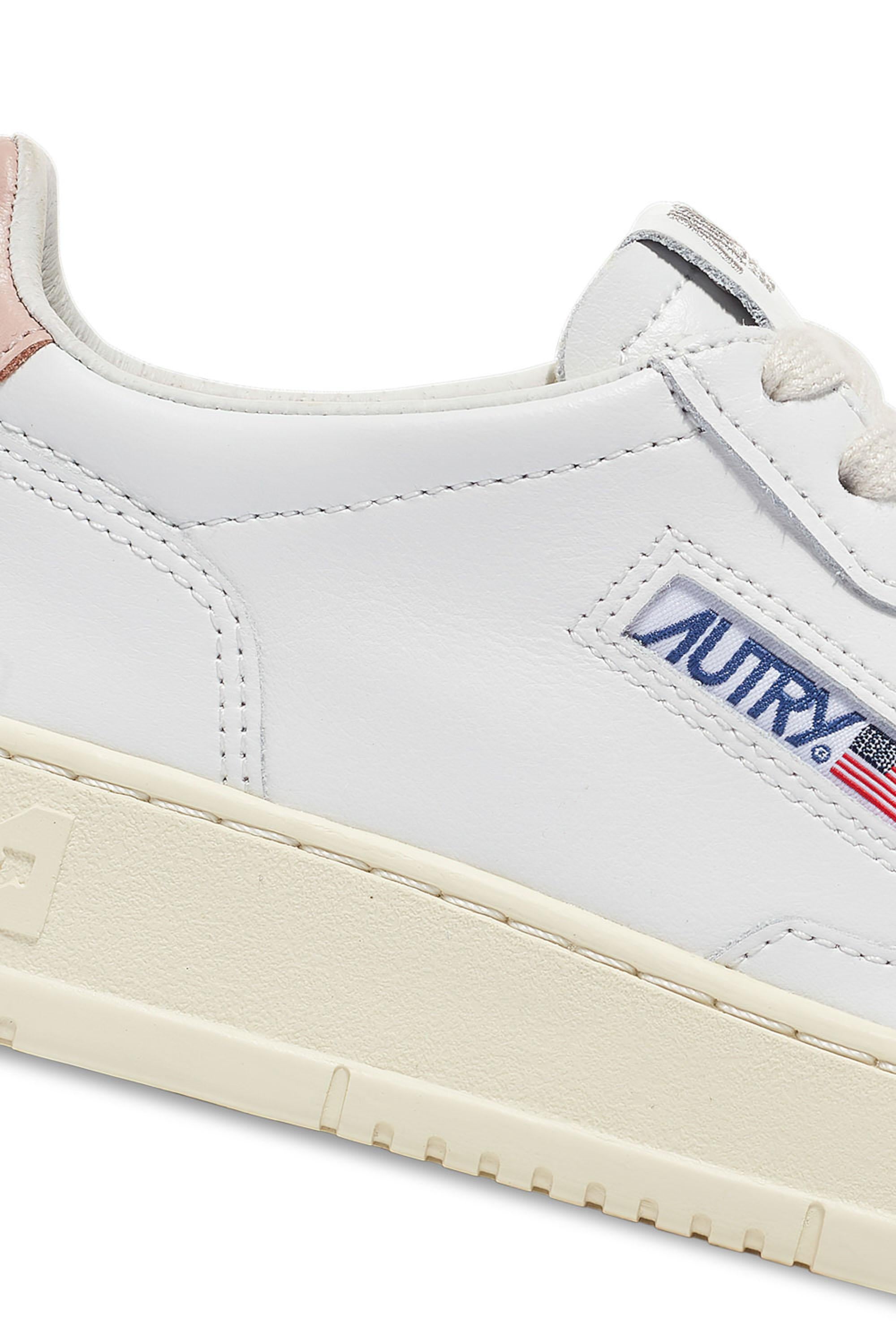 Autry Sneaker Medalist donna in pelle talloncino rosa AULW LL16/2 WHT/PINK