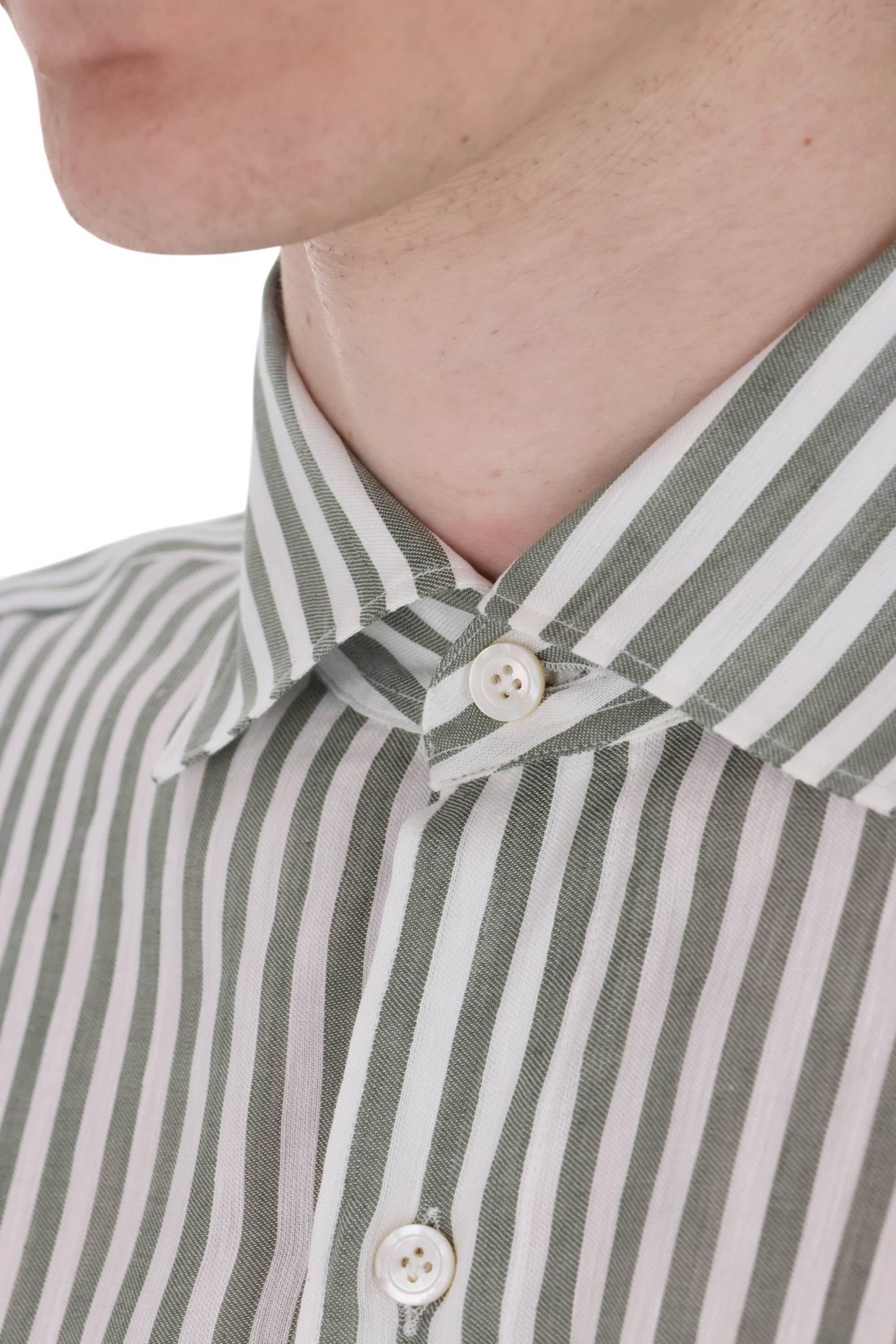 Finamore Camicia rigata in lino-lyocell modello Gaeta GT 013057 P6044/2 04