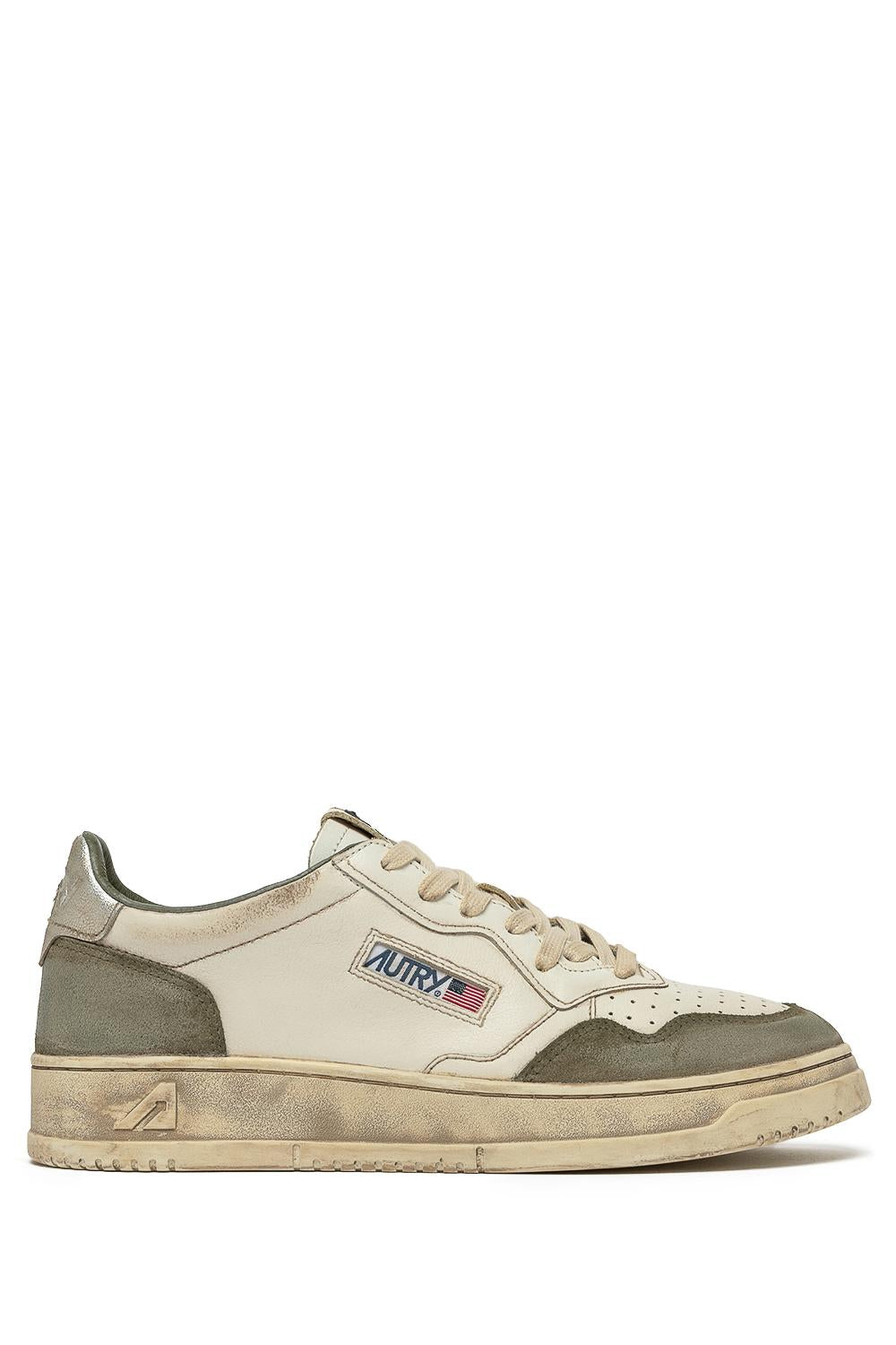 Autry Sneaker SuperVintage in pelle anticata AVLM LS10 LIZARD/SILV