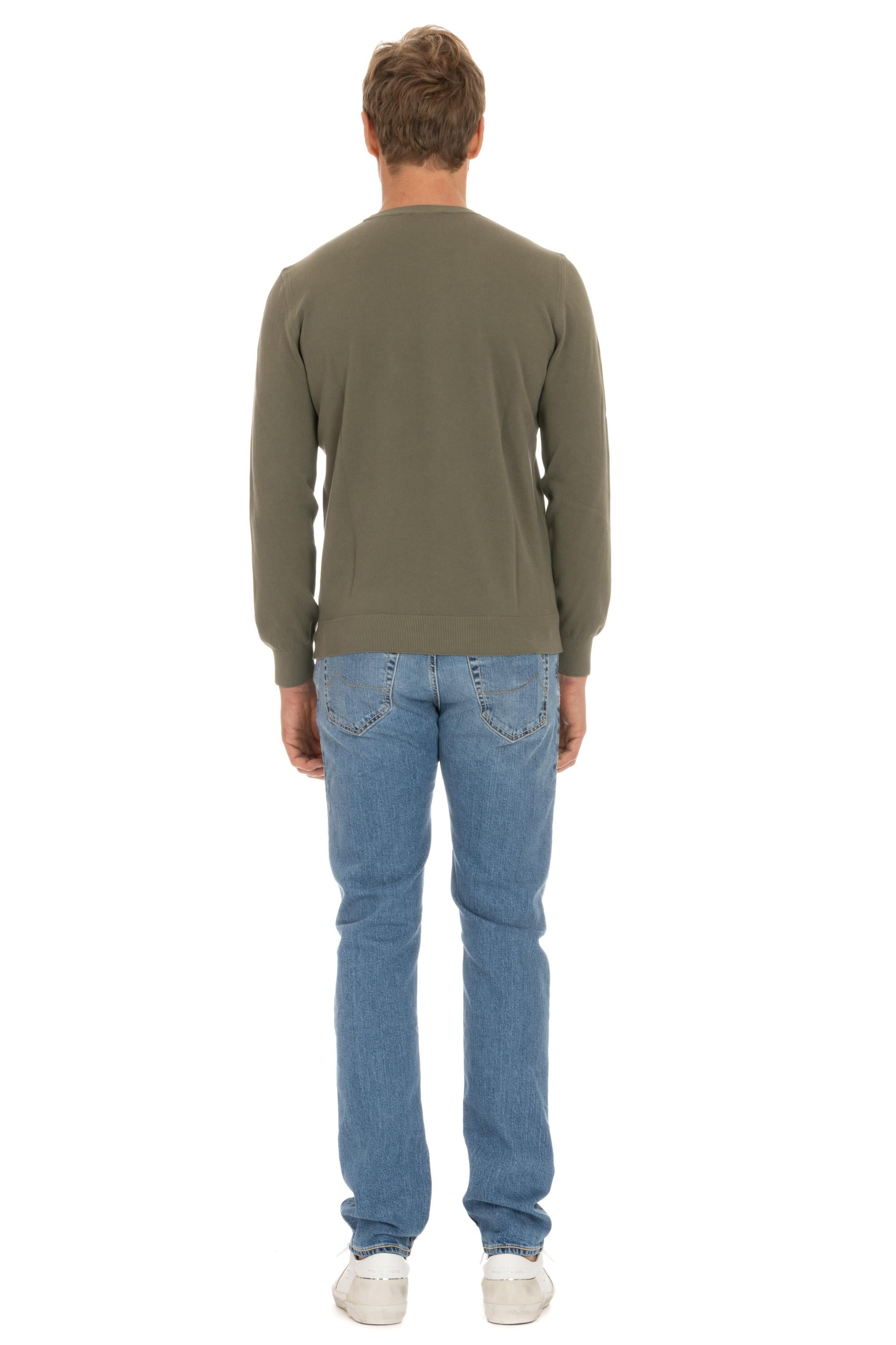Maglia girocollo in cotone grana riso 43124 21819 810 Gran Sasso