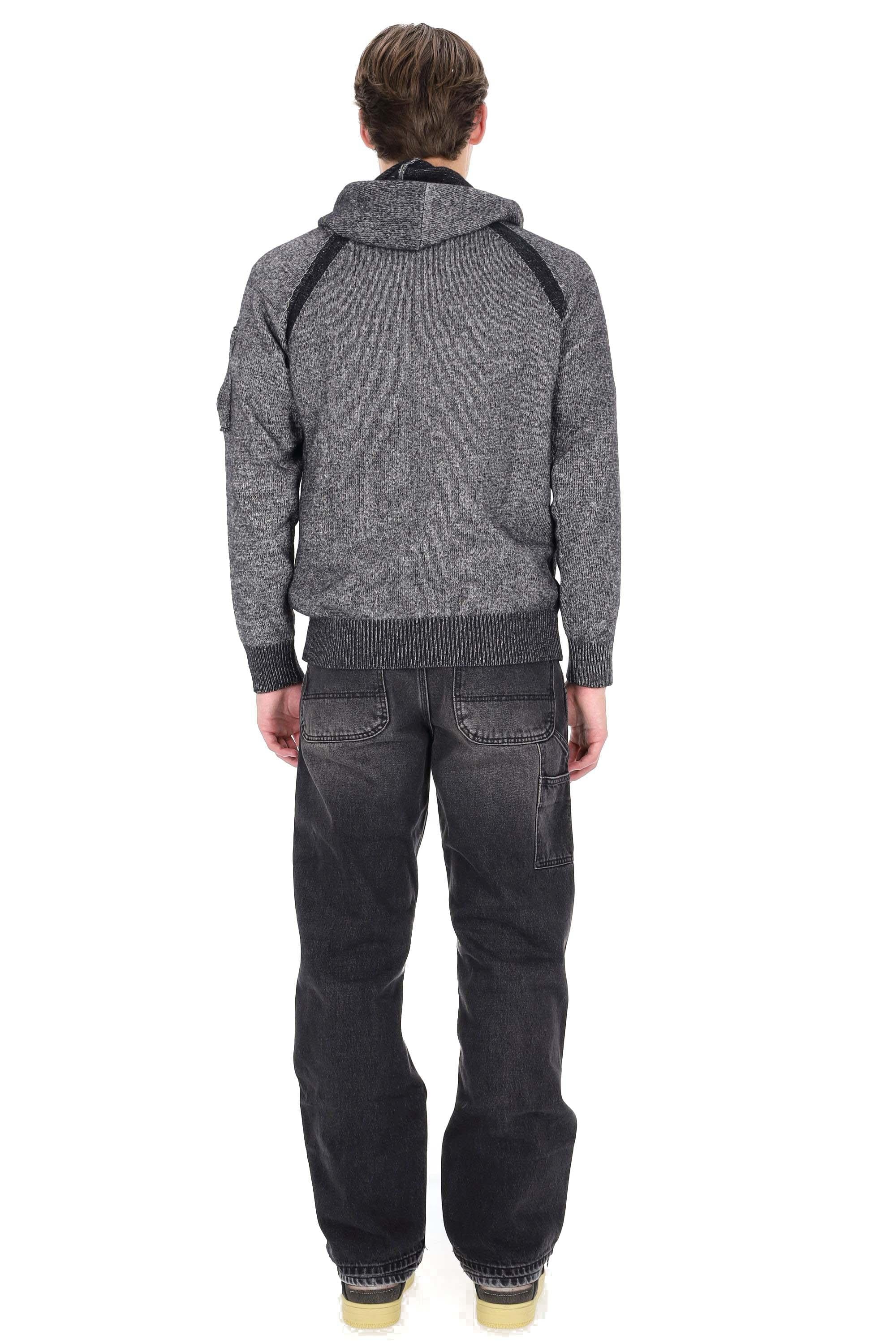 CP Company Maglia-felpa in lana moulinè con cappuccio MKN254A00-6170A/2 M97