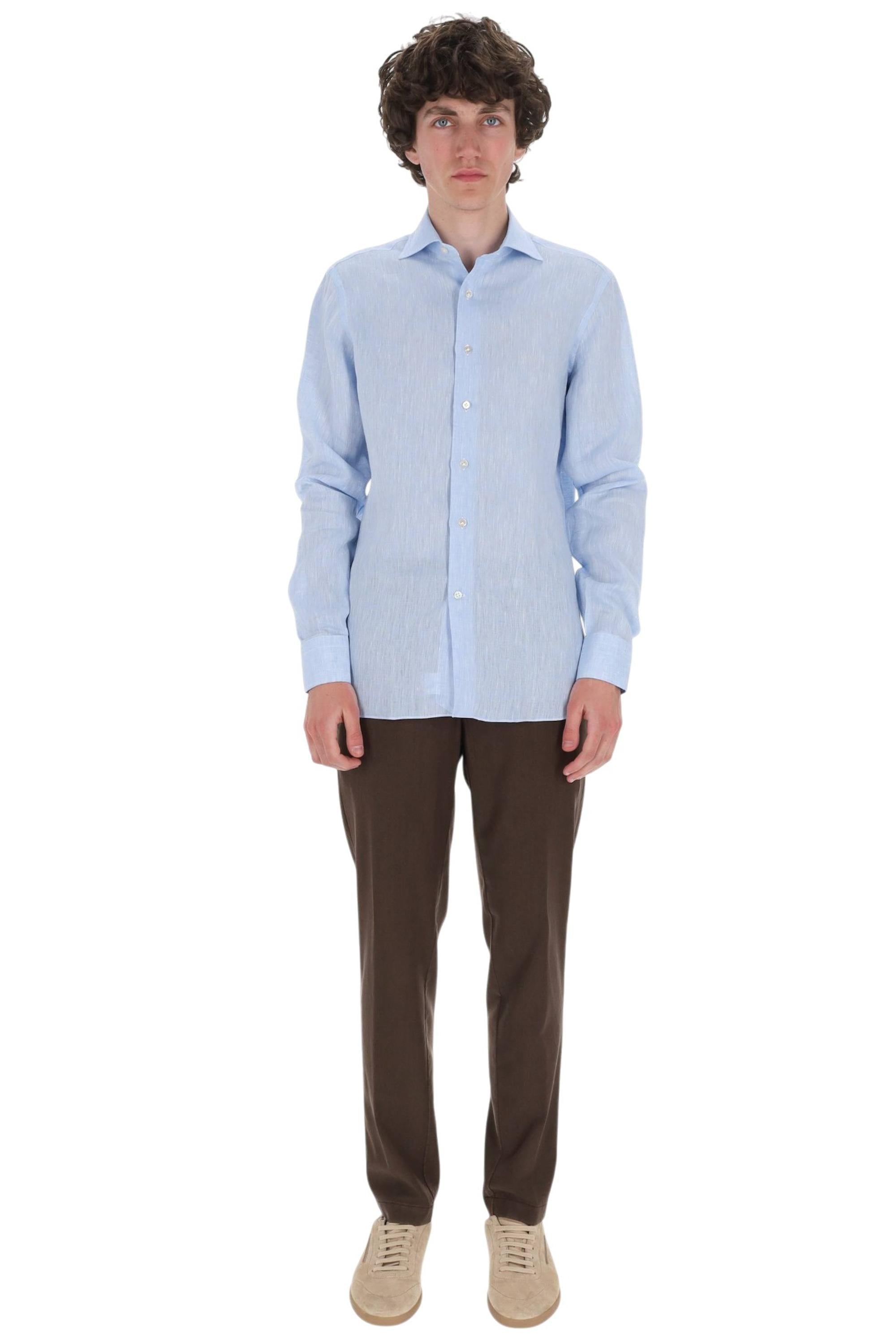 Borriello Camicia in lino tinta unita 22019 3
